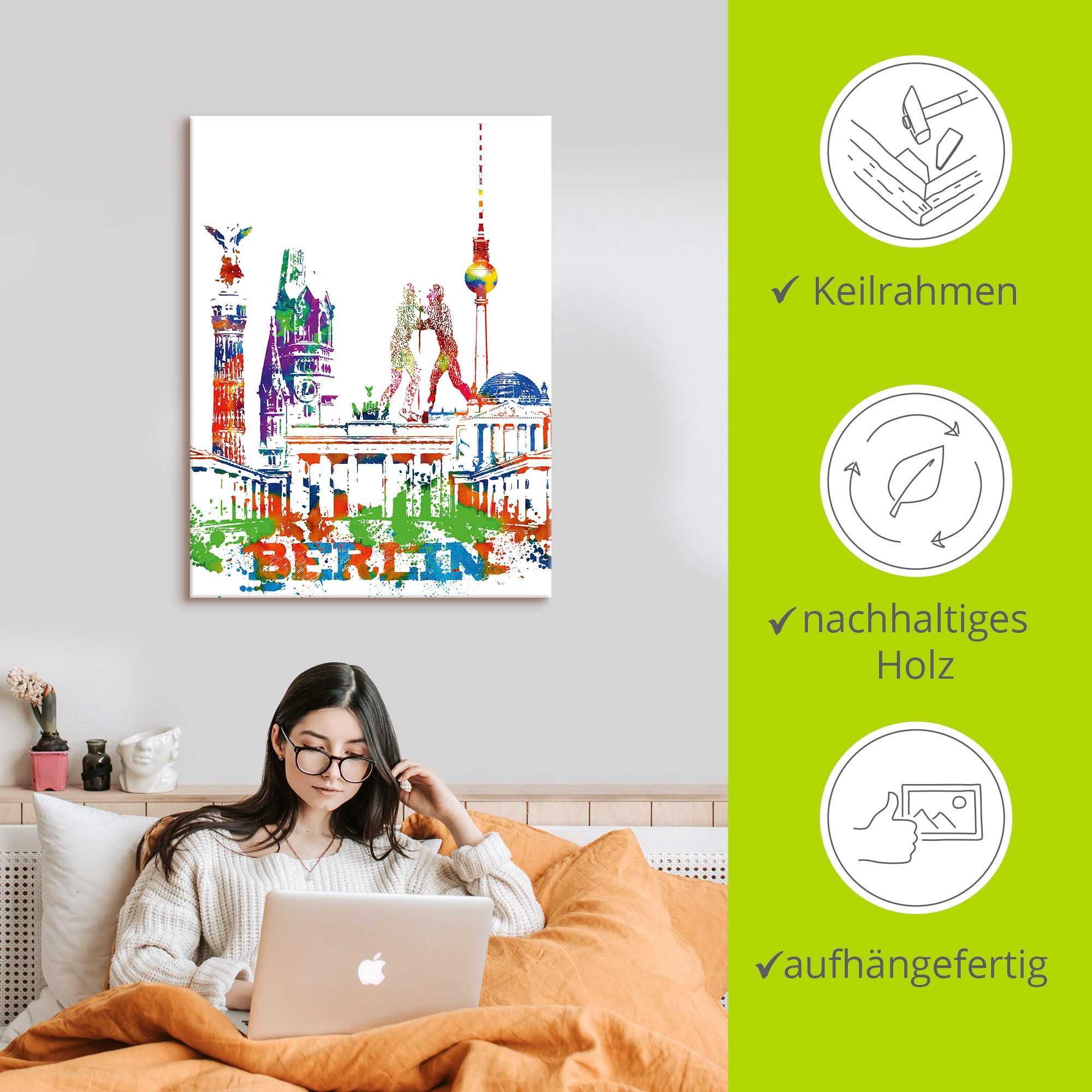 Artland Artprint op linnen Berlijn grafisch