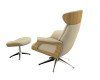 FLEXLUX Relaxfauteuil Clement relaxstoel, gestoffeerde stoel, ligstoel, TV-stoel, Rug- & hoofdverstelling, draaibaar, armleuning eiken, voet aluminium