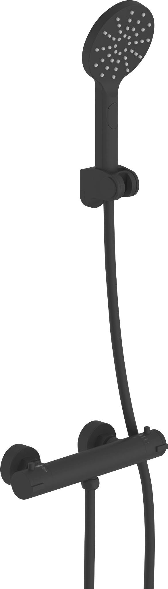 welltime Thermostaatkraan Black Mengkraan met thermostaat, veiligheidsvergrendeling bij 38 graden (set)