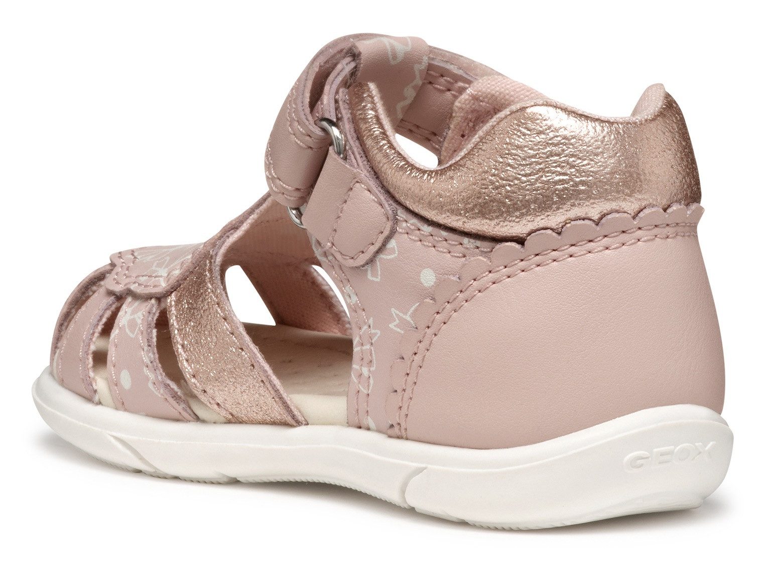 Geox Babyschoentjes B SANDAL ZAPITO GIRL , glitter sandaal, klittenbandschoen, babyschoen in metallic look