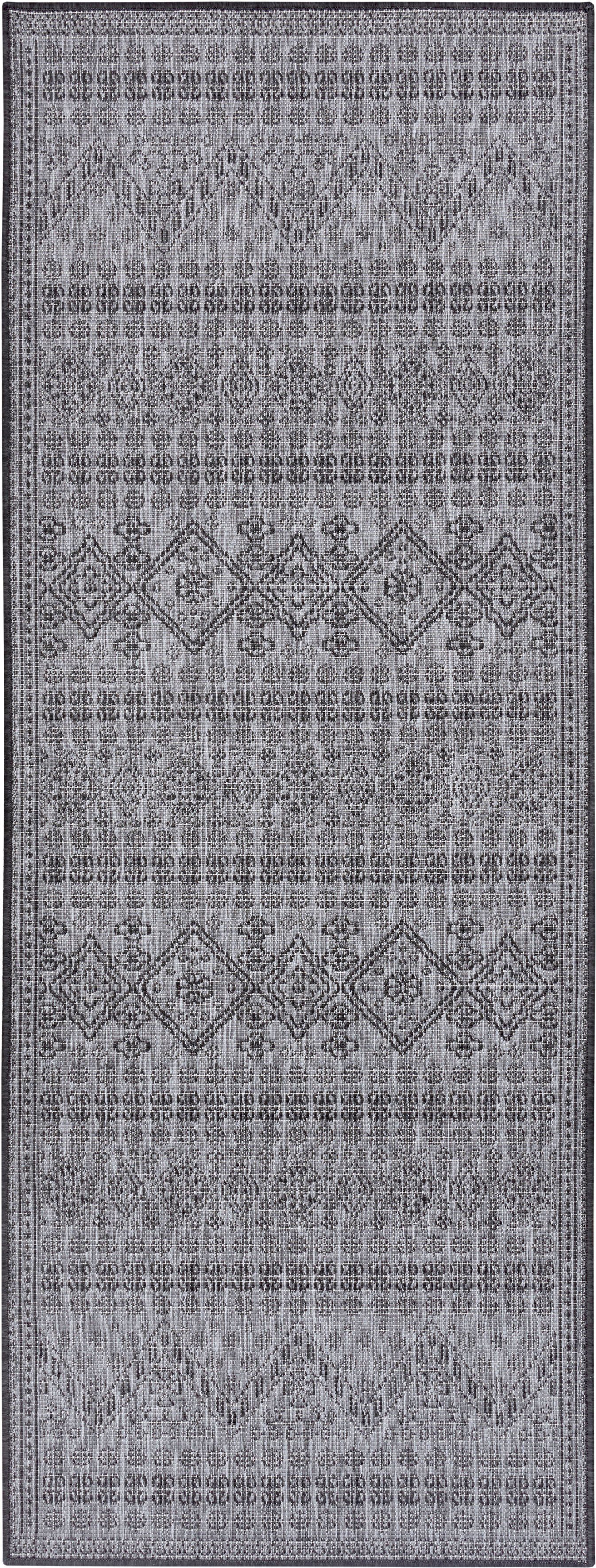 Balkonkleed - Doha zwart/crème 80x350 cm