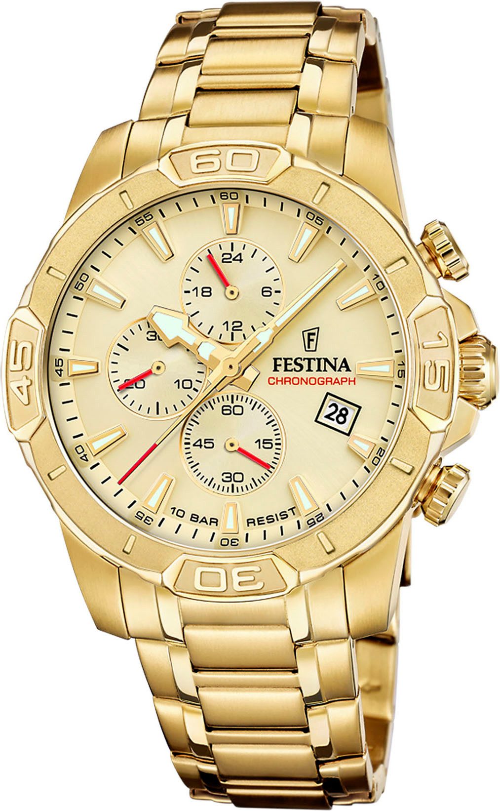 Festina Chronograaf Timeless Chronograph Quartzhorloge, horloge, herrenuur, roestvrijstalen...