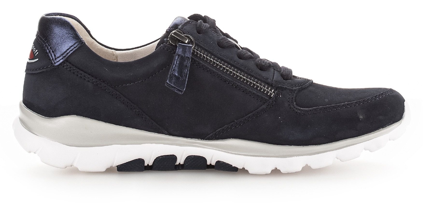 Gabor Rollingsoft Sneakers met sleehak vrijetijdsschoen, lage schoen, veterschoen met optifit verwisselbare inlegzool