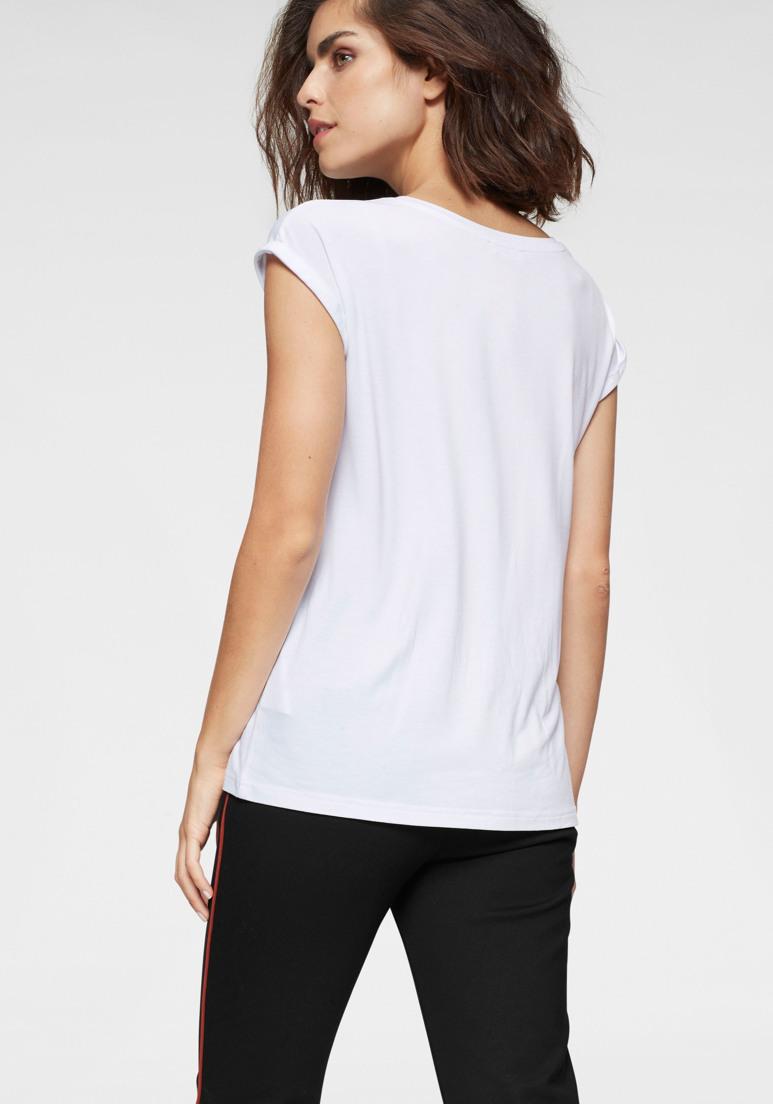 Tamaris T-shirt Korte mouwen, regular fit, effen, met ronde hals