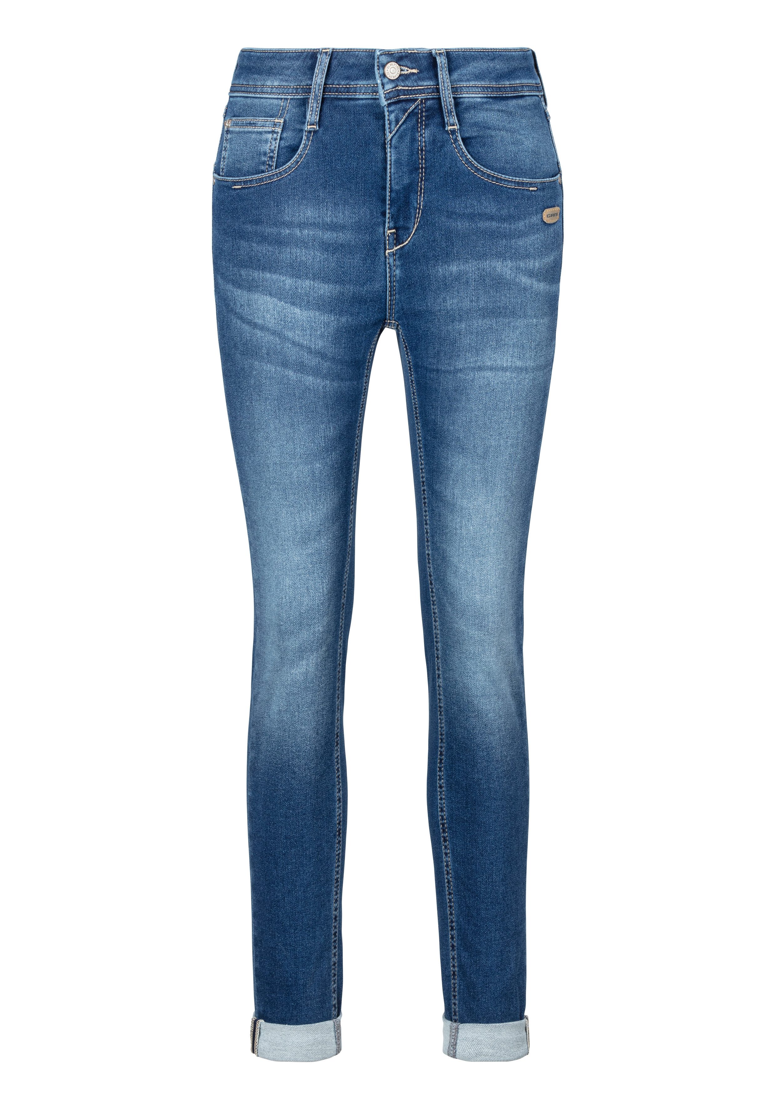 GANG Relax fit jeans AMELIE met used-effecten