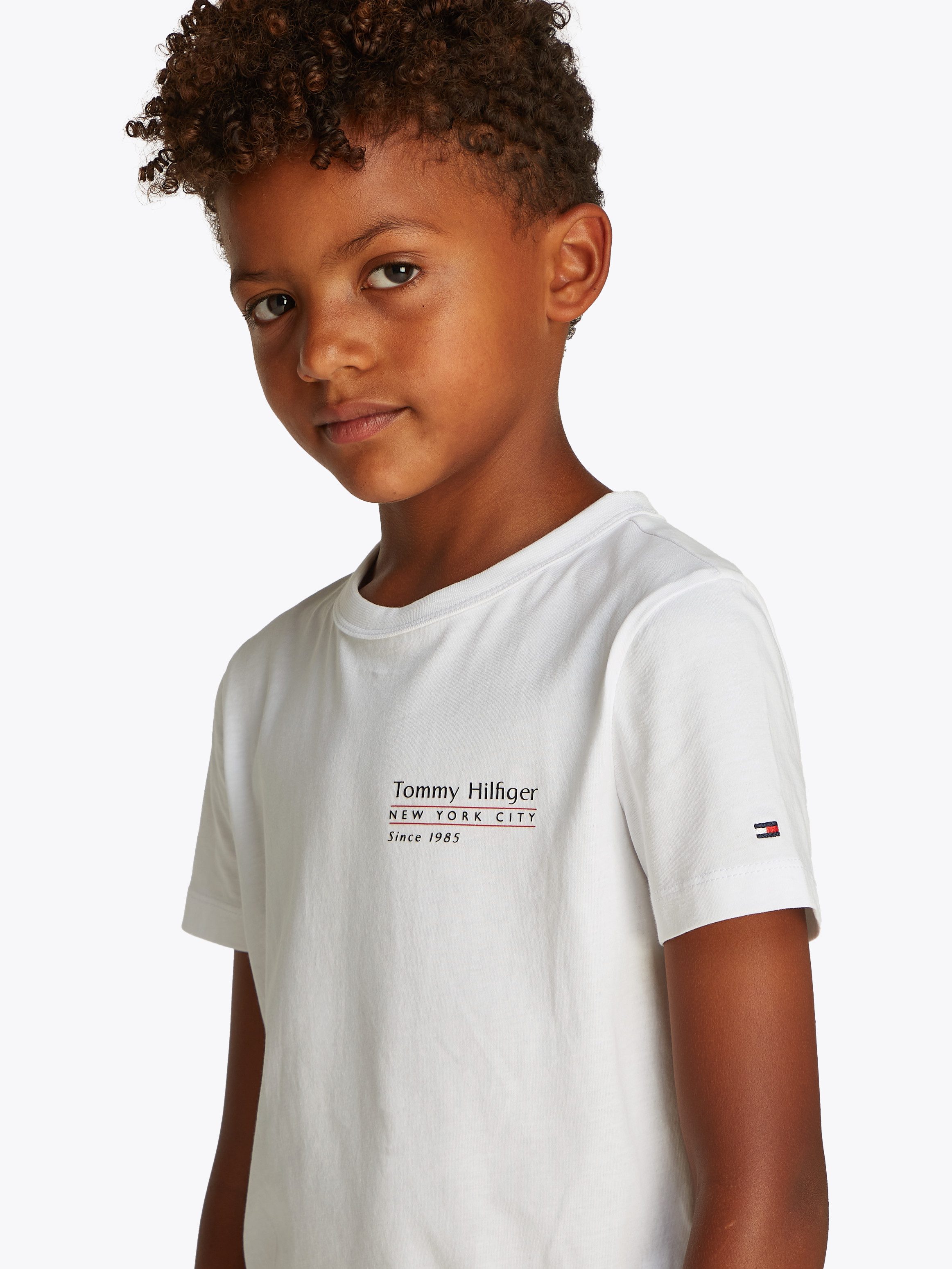 Tommy Hilfiger T-shirt FLAG FUN TEE SS met grafisch logo jongens t-shirts maat 80 wit