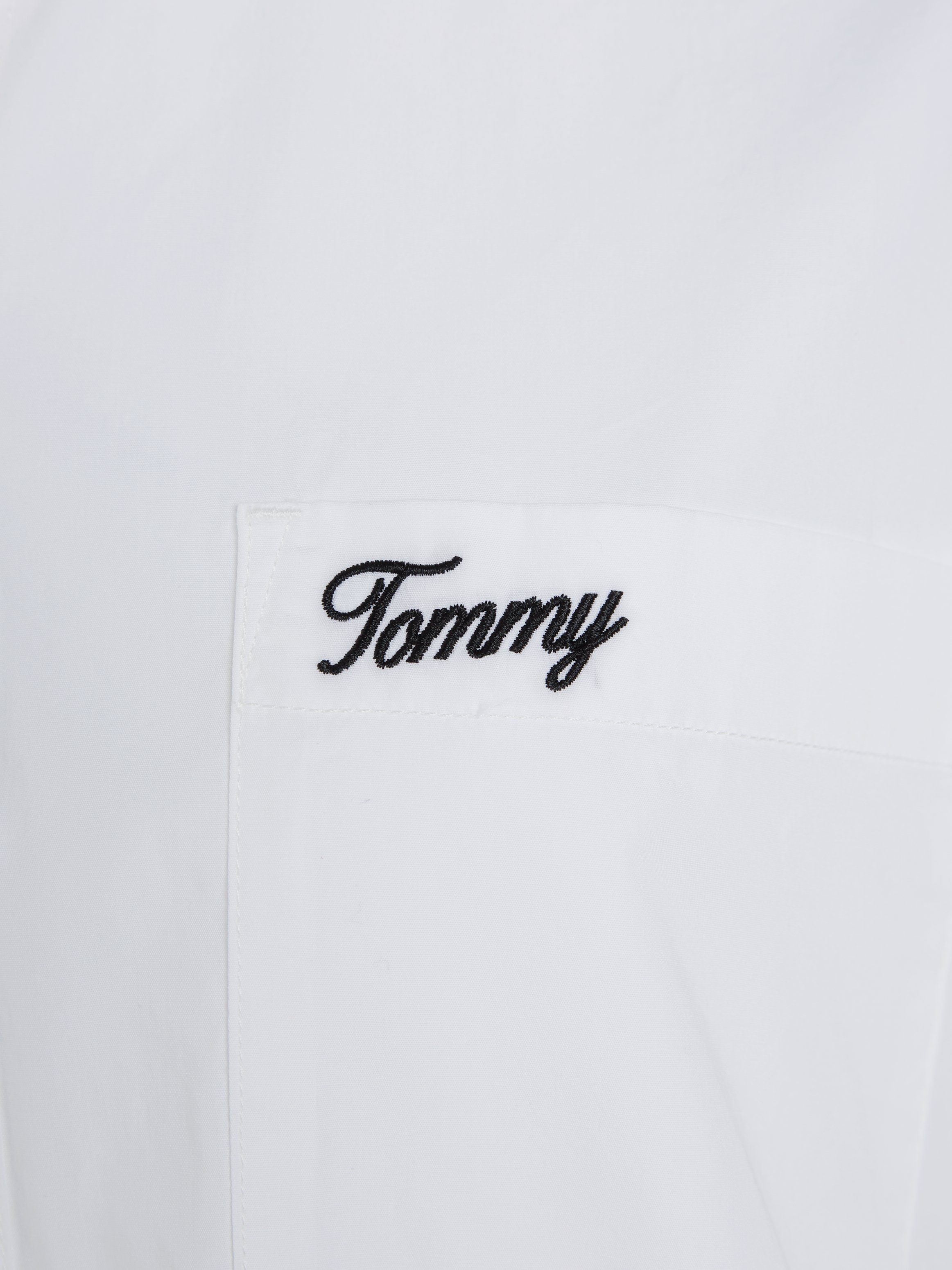 TOMMY JEANS Top TJW SP OVR SCRIPT SHIRT EXT Met -logo-opschrift