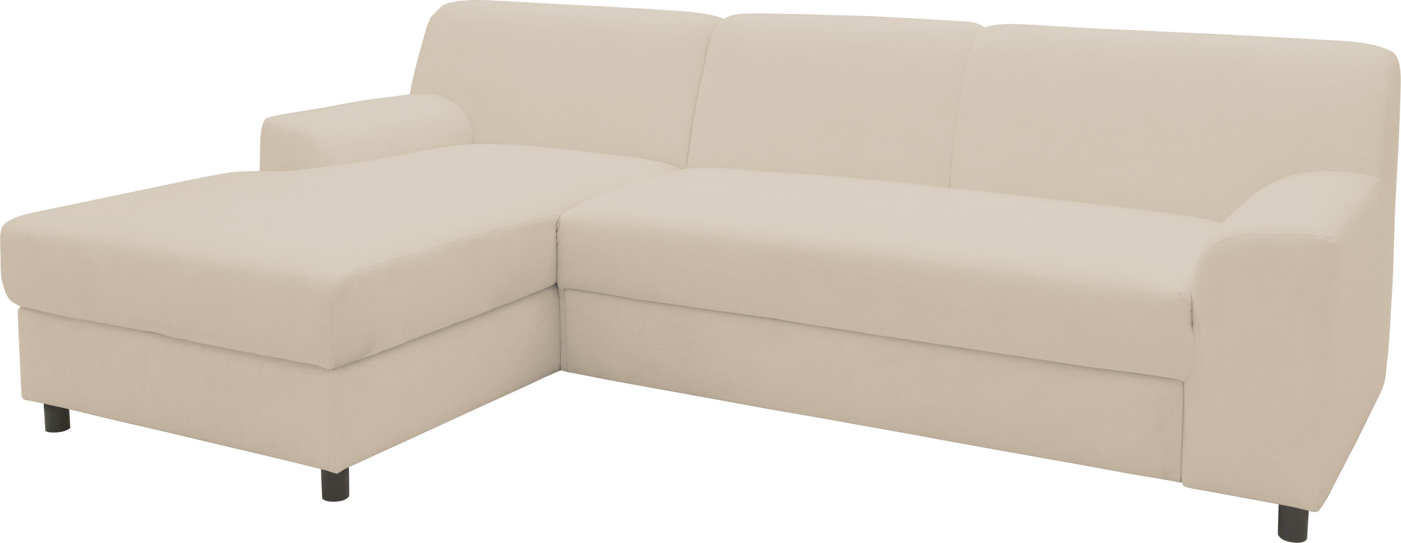 INOSIGN Hoekbank Turah 2, L-vorm, in Cord en waterafstotende microvezel, Vering B/D/H: 241/146/79 cm, incl. sierkussen, optioneel met bedfunctie