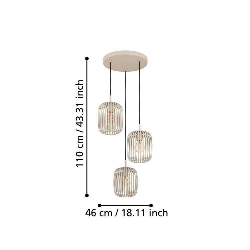 EGLO Hanglamp ROMAZZINA hanglamp, eettafellamp, zandkleurig, metaal, E27 (1 stuk)