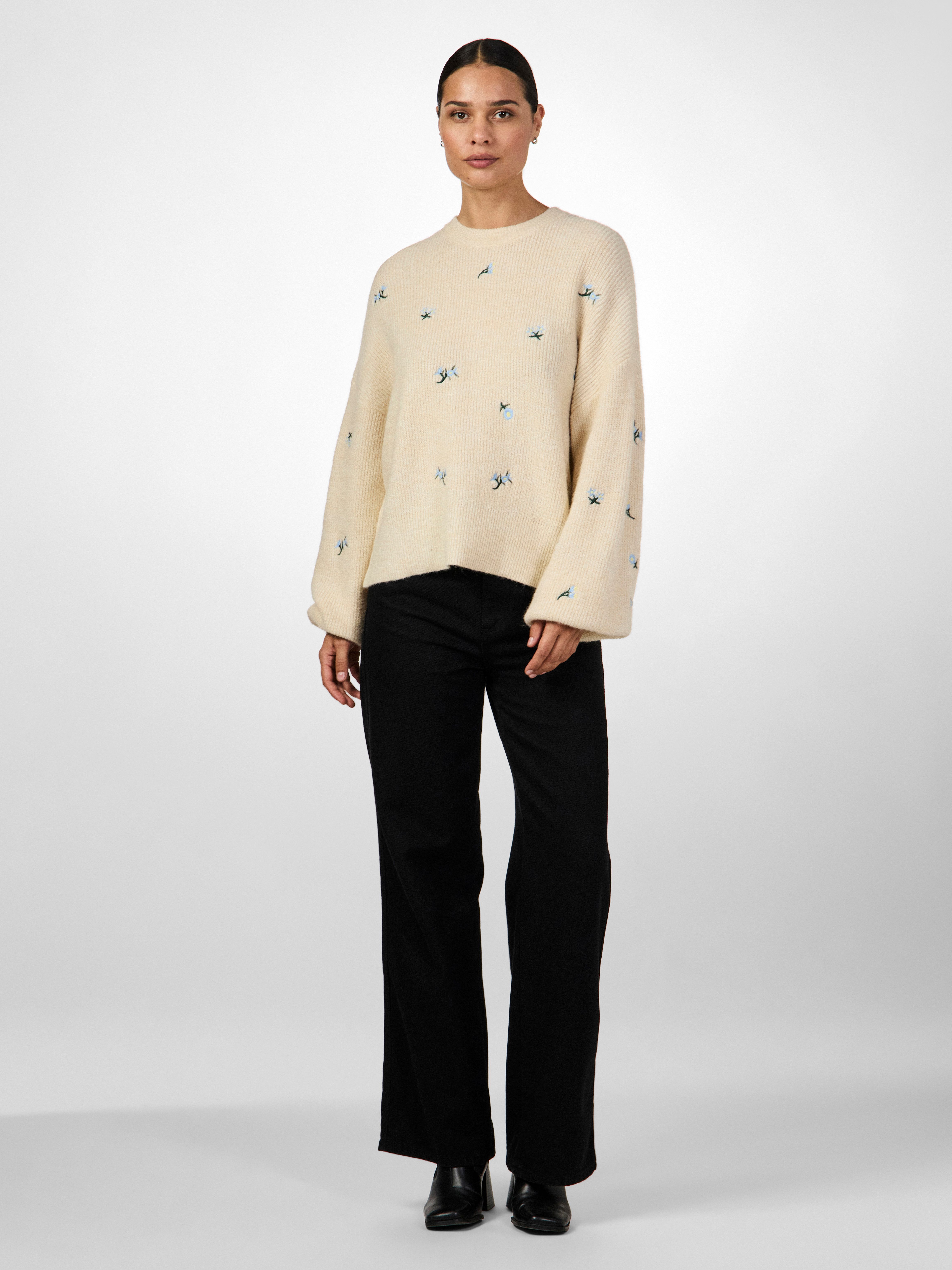 Y.A.S Trui met ronde hals YASFLEUR LS KNIT PULLOVER S. NOOS