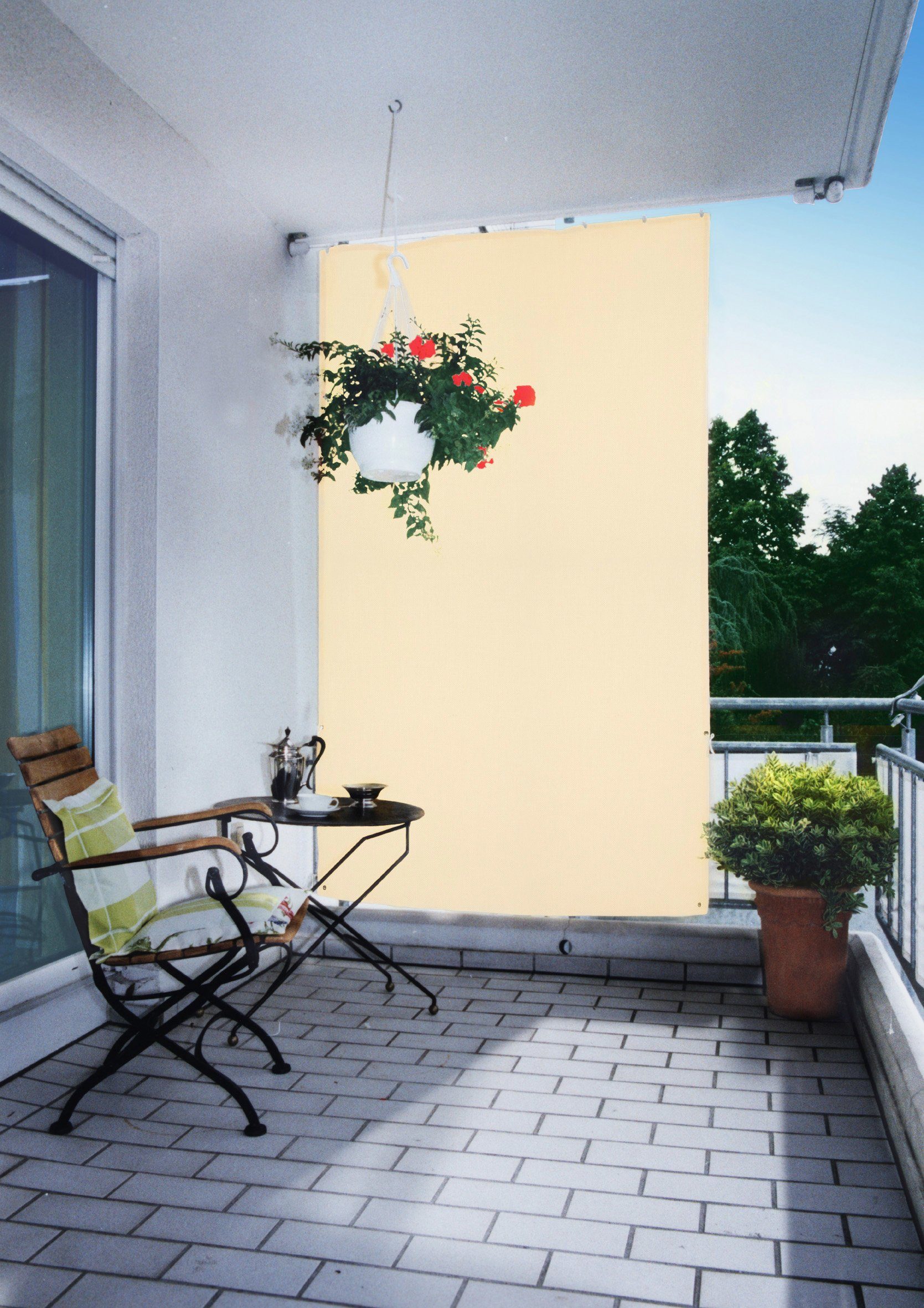 Floracord Verticale luifel BxH: 140x230 cm, ivoor zonneschermen