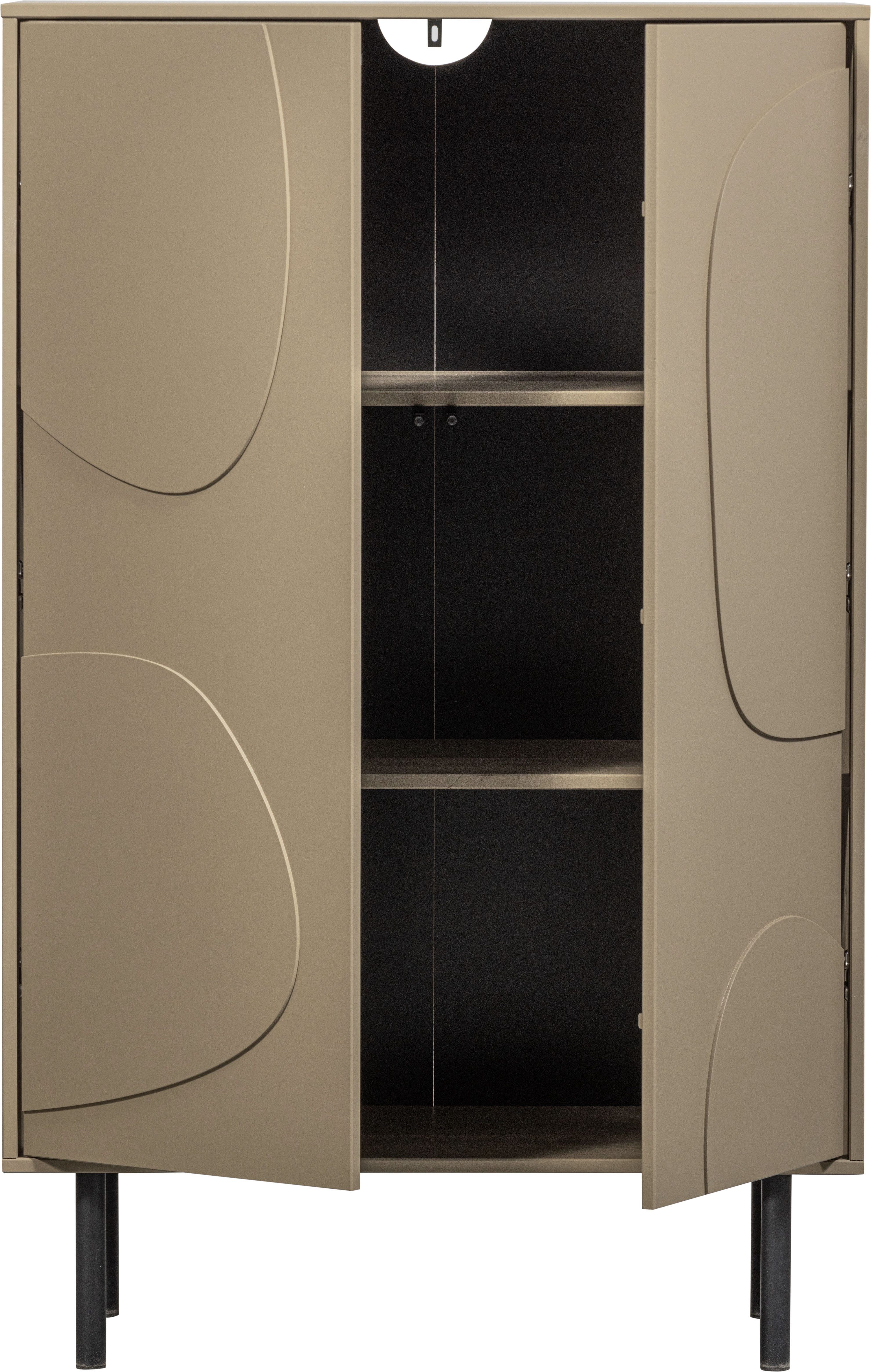 WOOOD Highboard Cadiz midi-kast Hoge kast met speels versierde deuren, breedte 85 cm/hoogte 135 cm