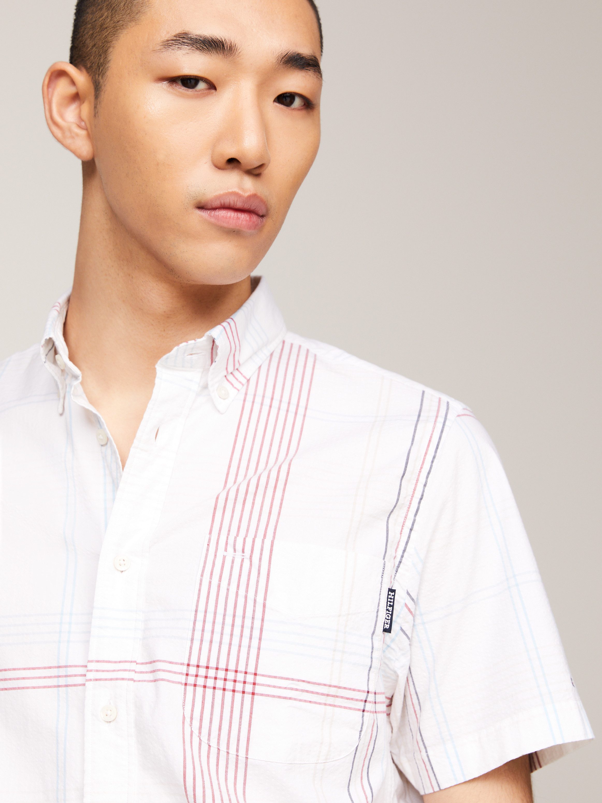 Tommy Hilfiger Overhemd met korte mouwen RWB LINE CHECK RF SHIRT S/S