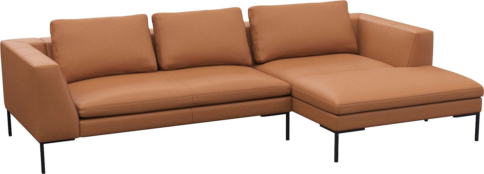 FLEXLUX Hoekbank Loano, geweldige zitcomfort, L-vorm moderne zitbank, vrijstaand, losse kussens, koudschuim in de zitting