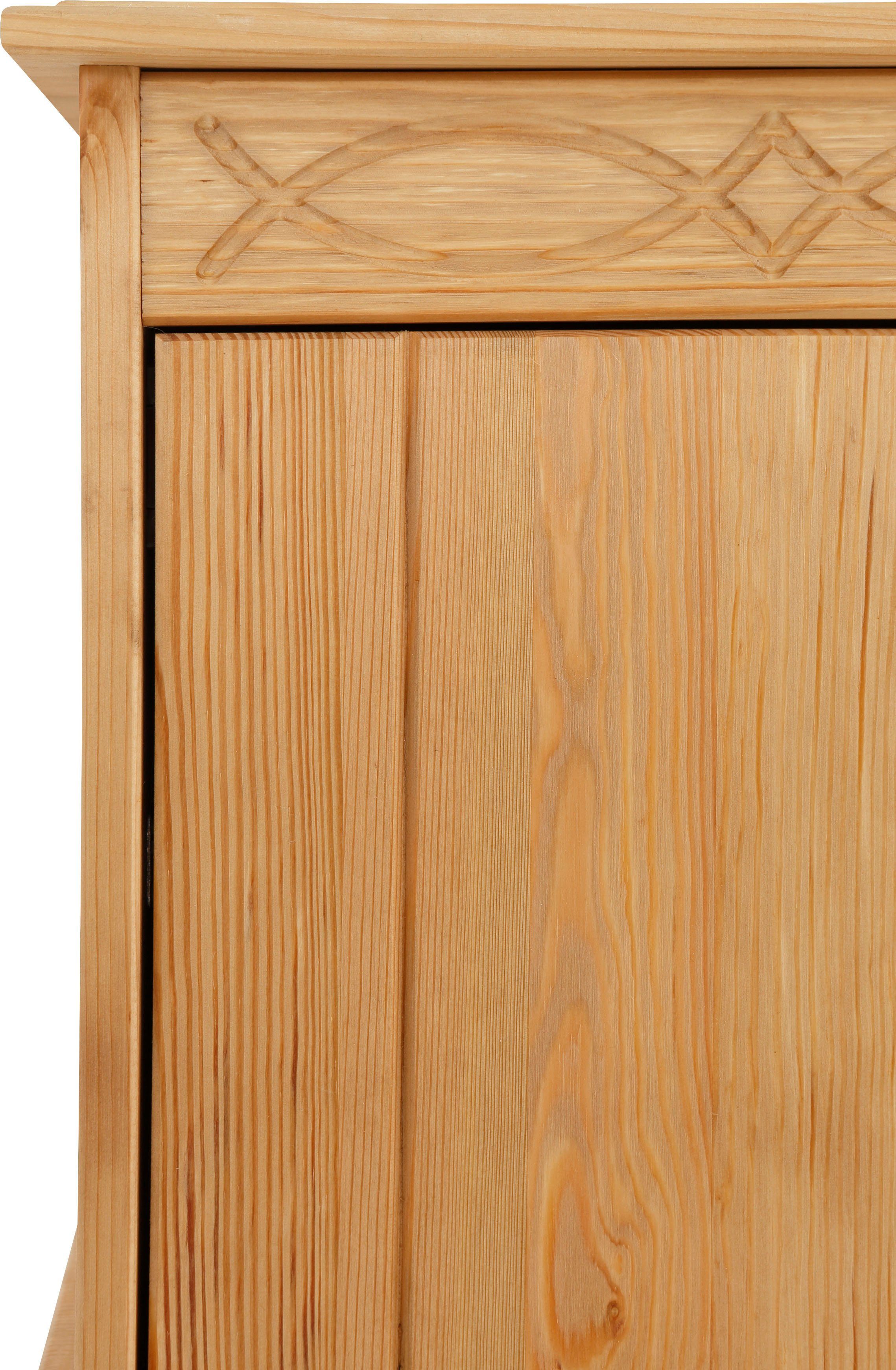 Home affaire Schoenenbank Indra van massief dennenhout, fsc®, breedte 90 cm, discreet ornament