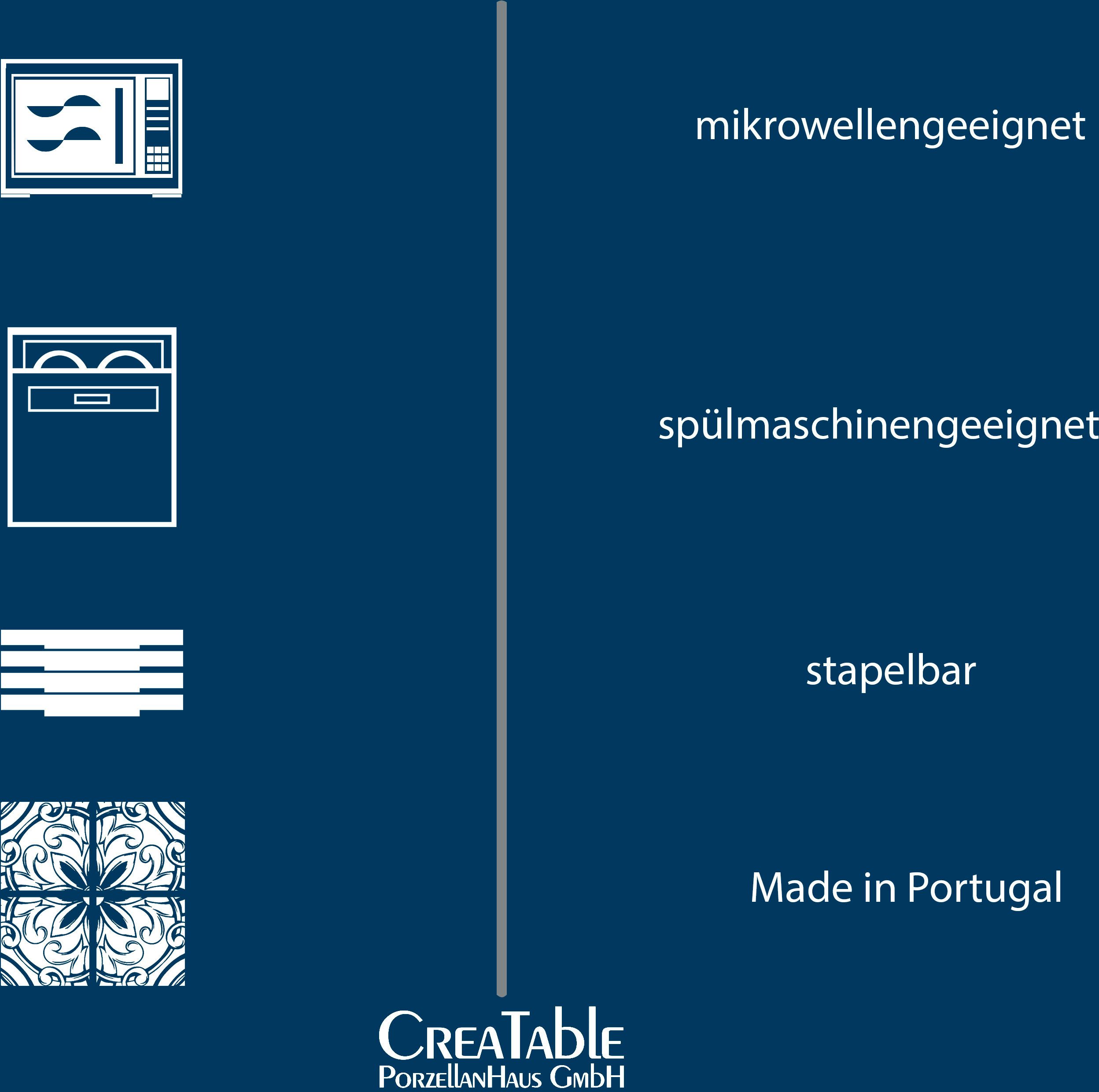 CreaTable Combi-servies Servies-set Cordoba Servies, ruitmotief, Made in Europe, 16 delen, voor 4 personen (set, 16-delig)