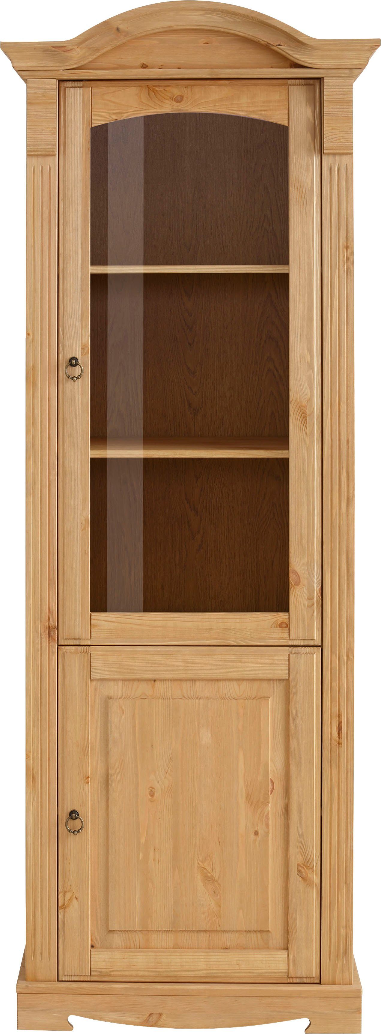 Home affaire Vitrinekast ANNA Breedte 69 cm, hoogte 187 cm, metalen grepen, van massief grenen, FSC®