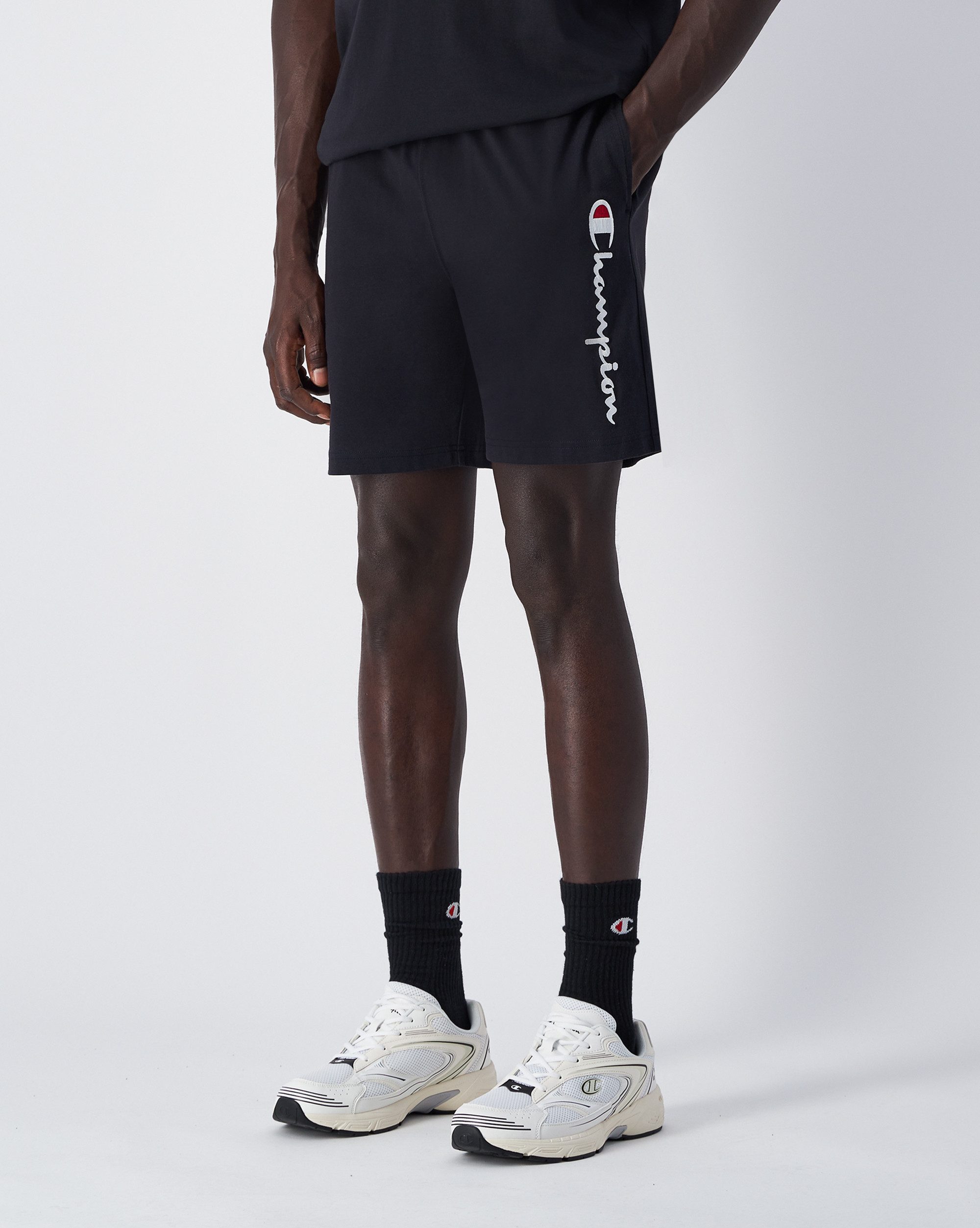 Champion Jerseybroek ICONS Long Bermuda heren joggingbroeken maat S zwart