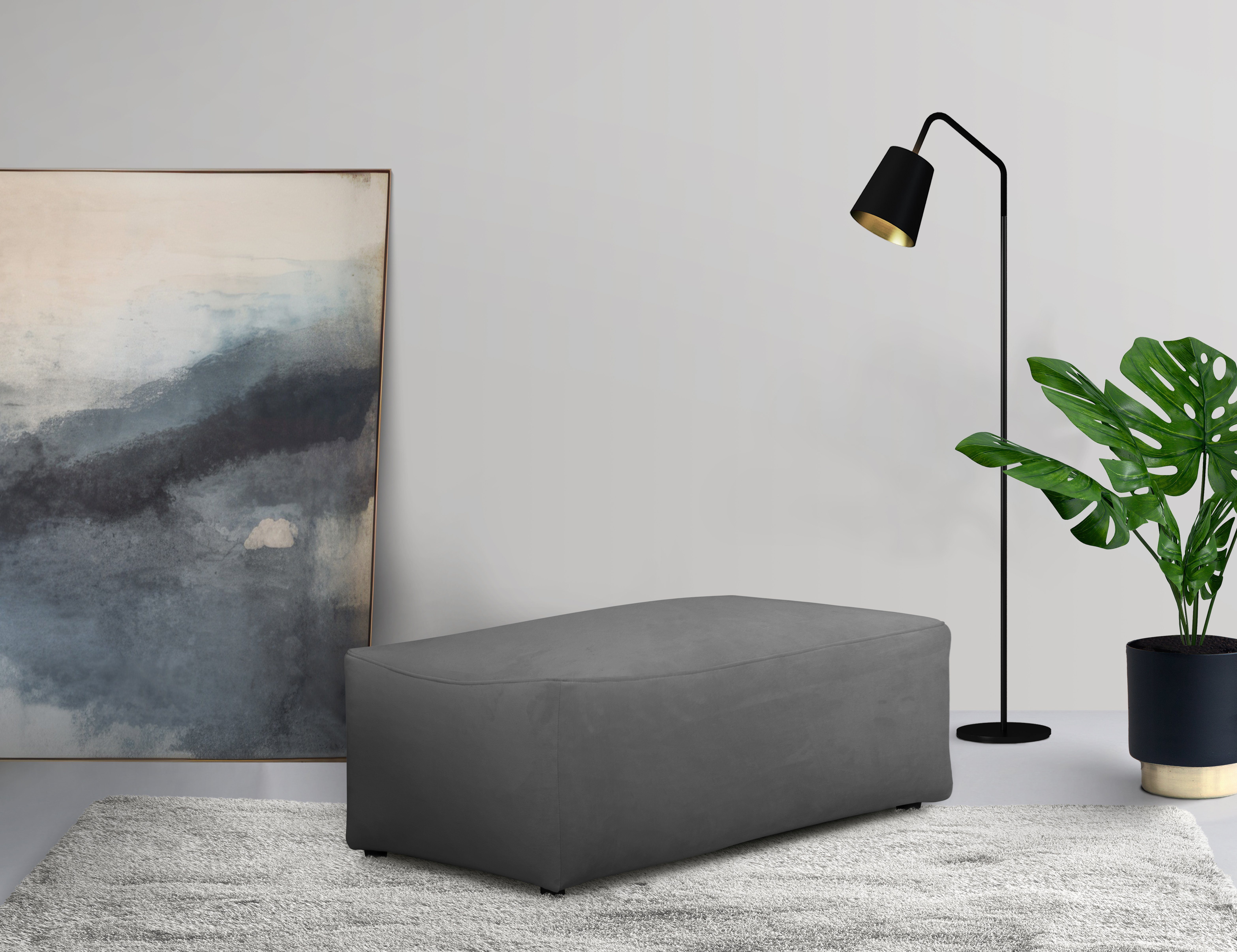 LeGer Home by Lena Gercke Hocker YANI zitpoef met golfondersteuning, afmetingen B/D/H: 126/65/46 cm