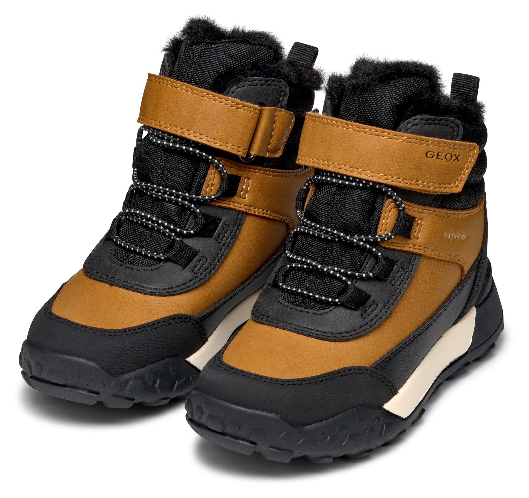 Geox Winterlaarzen J TREKKYUP BOY B ABX Klittenbandlaarzen, sneeuwlaarzen, winterlaarzen met klittenband jongens laarzen maat 32 EU zwart