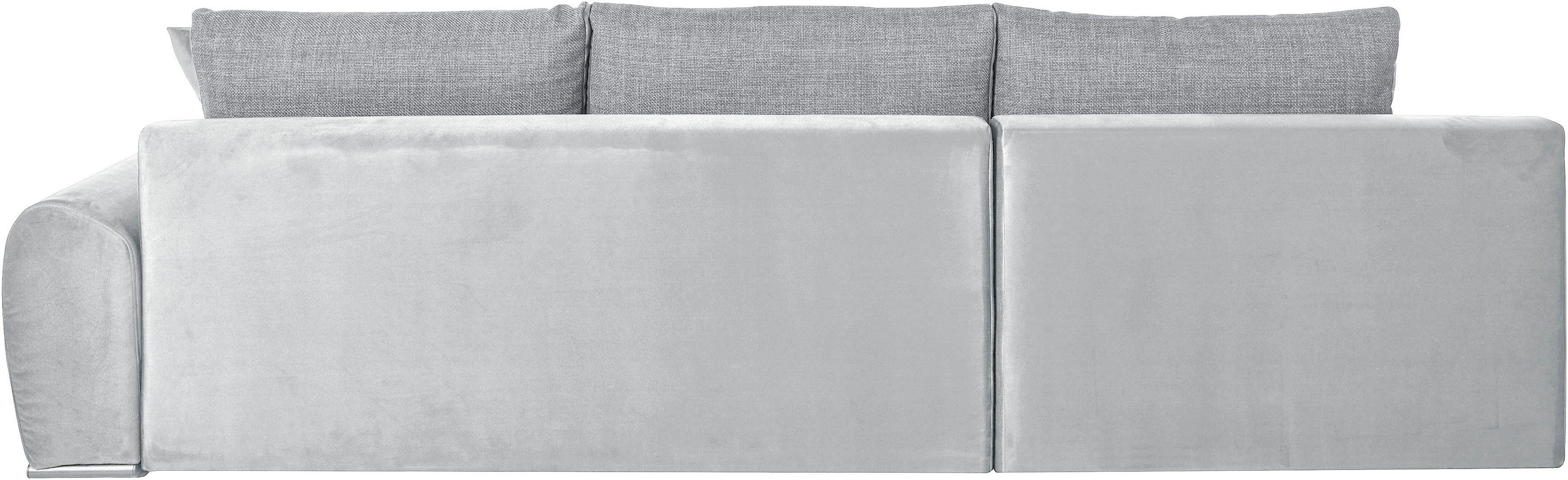 Home affaire Hoekbank Win, L-vorm, breedte 285cm optioneel met slaapfunctie en bedkast, taupe, corduroy