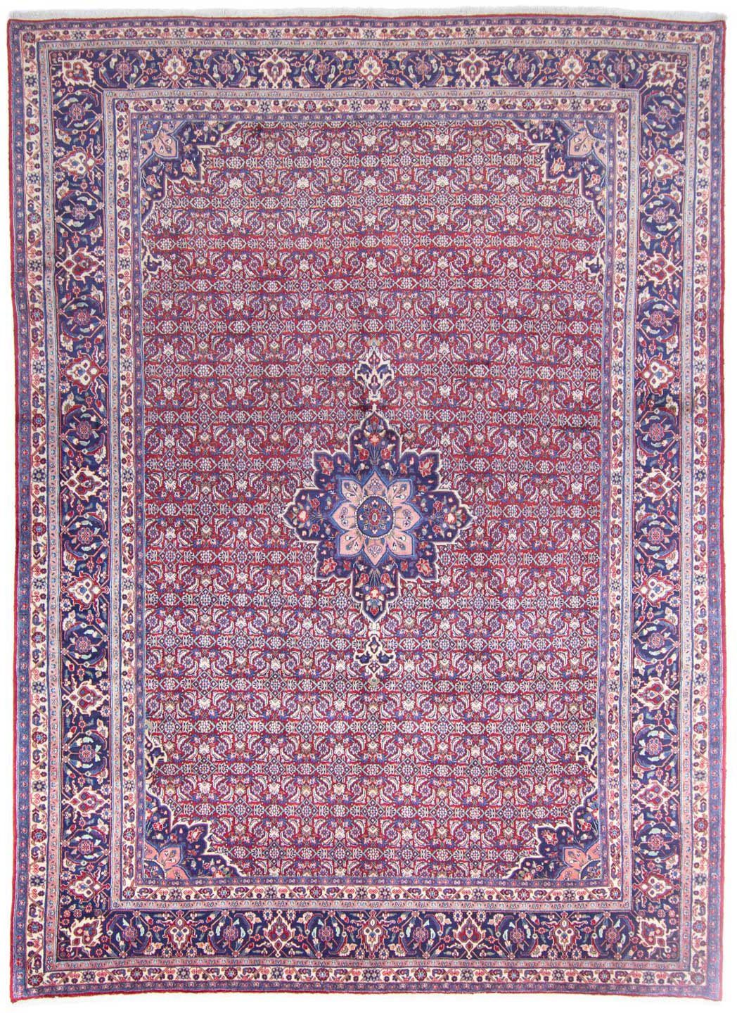 morgenland Wollen kleed Hamadan medaillon rosso 355 x 256 cm Uniek exemplaar met certificaat