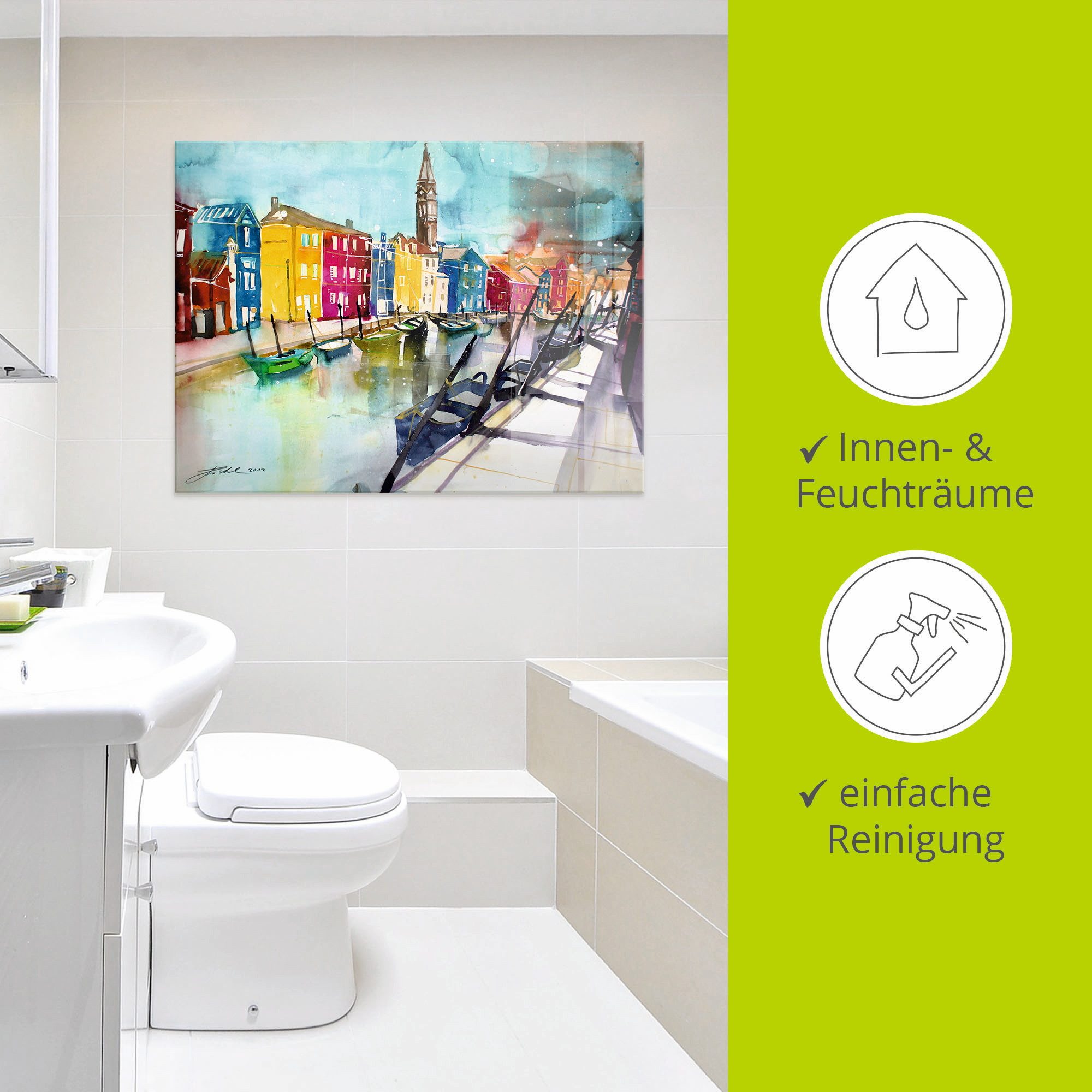 Artland Print op glas Venetië multicolour in verschillende maten