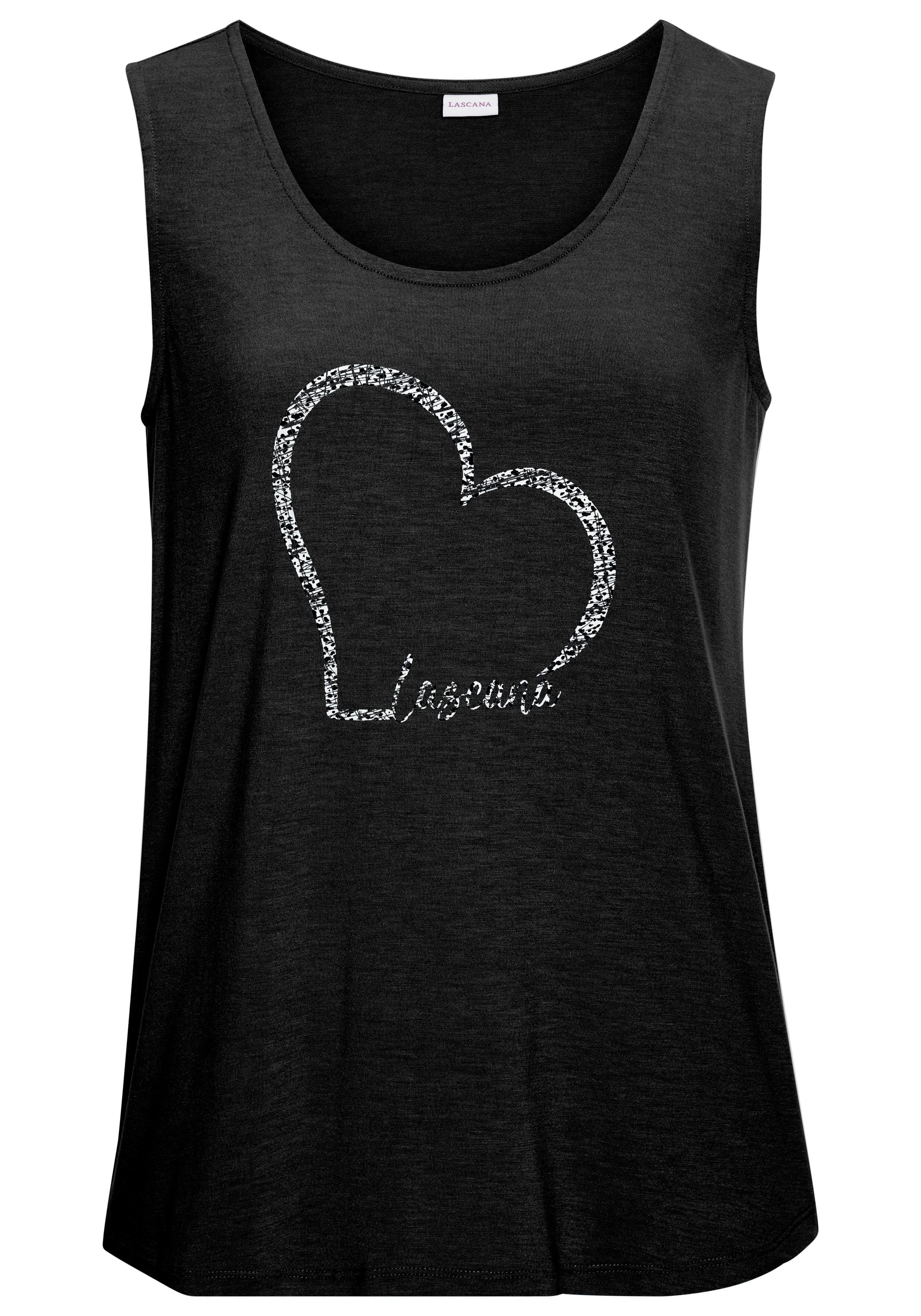 Lascana Top Met Lascana hartprint van zachte viscose-stretch