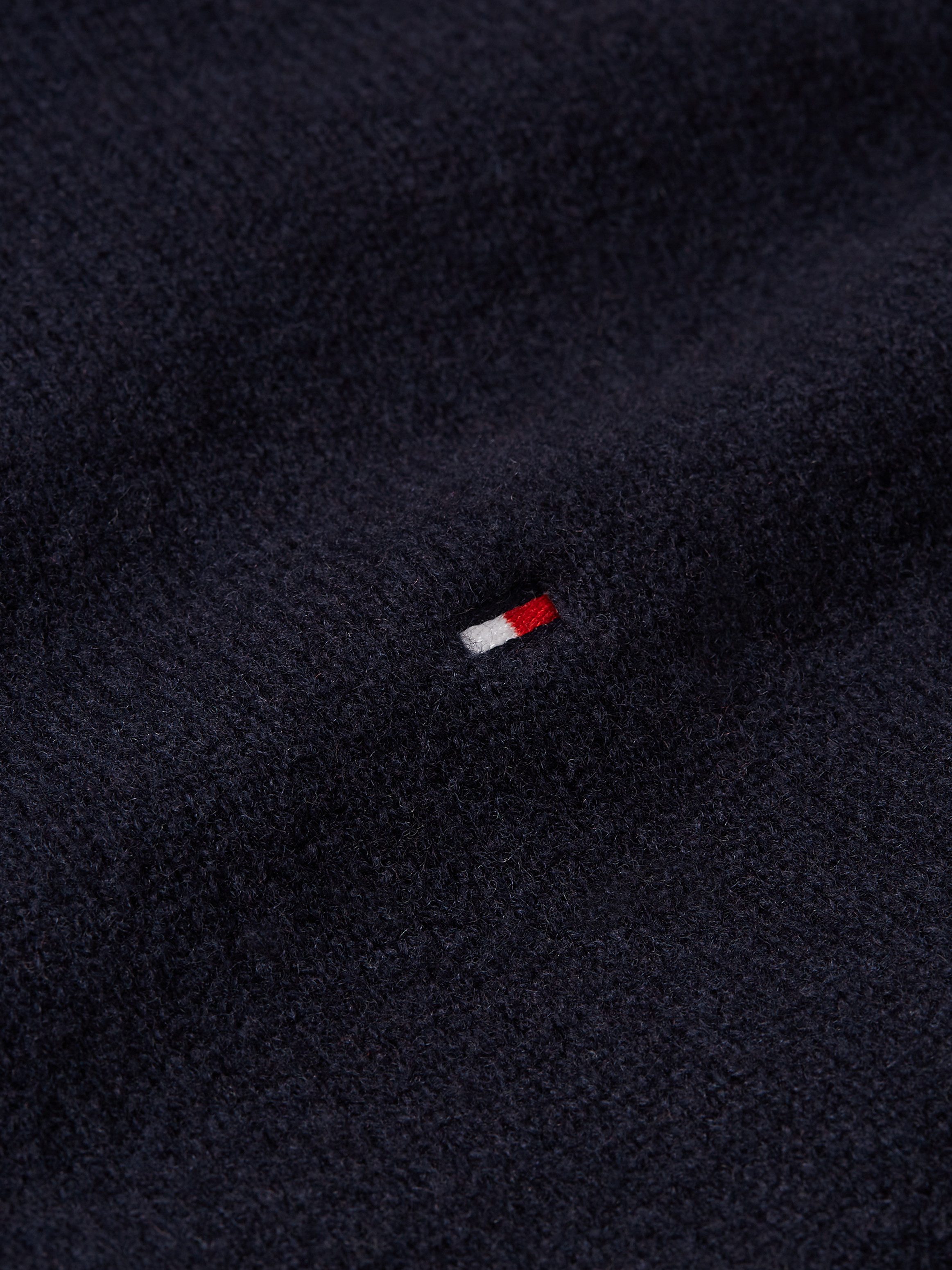 Tommy Hilfiger Gebreide trui SOFT WOOL C-NK SWEATER met logoborduring van 100% wol