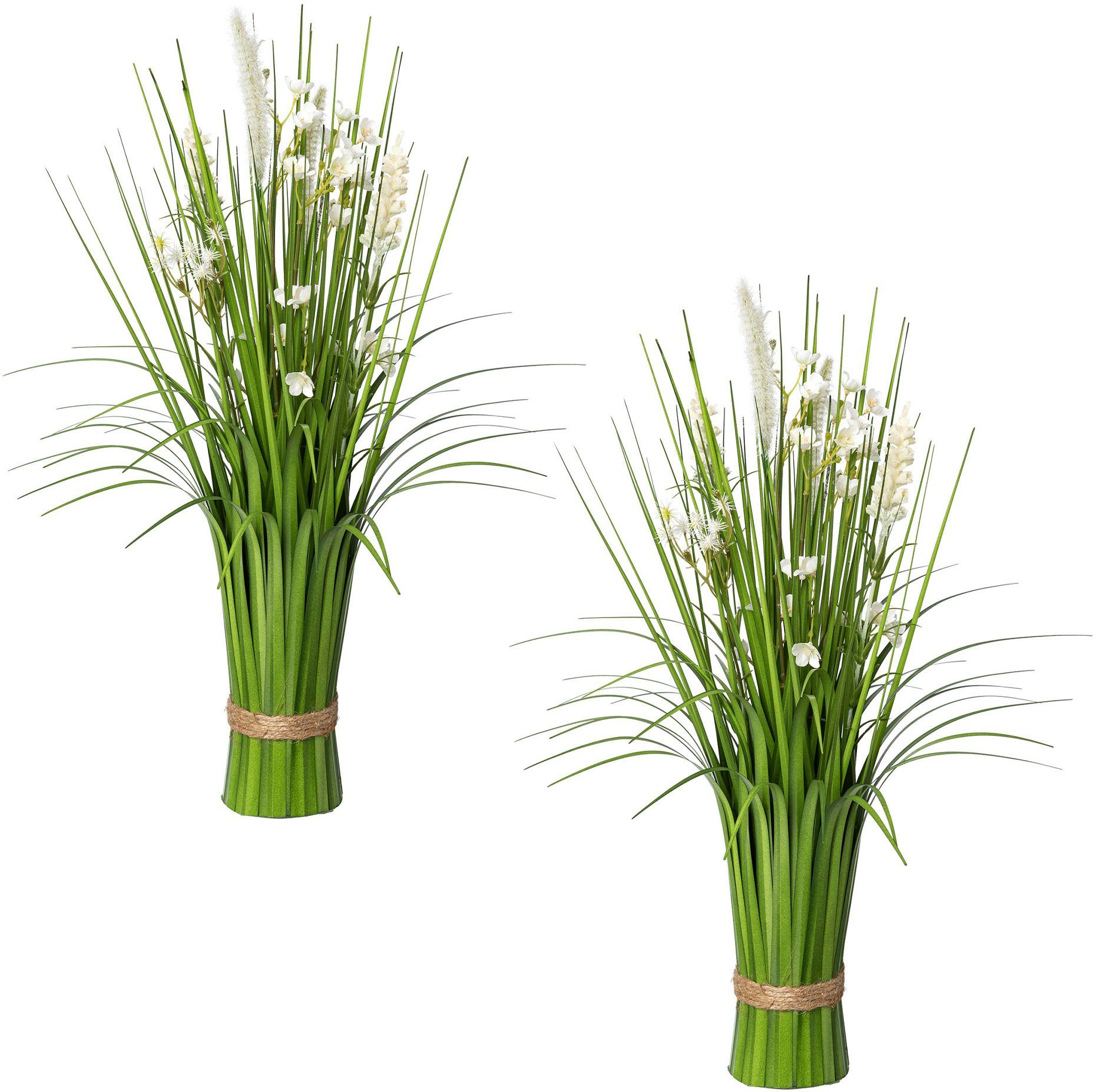 Creativ green Kunstgras Staande grasstruik met bloemen