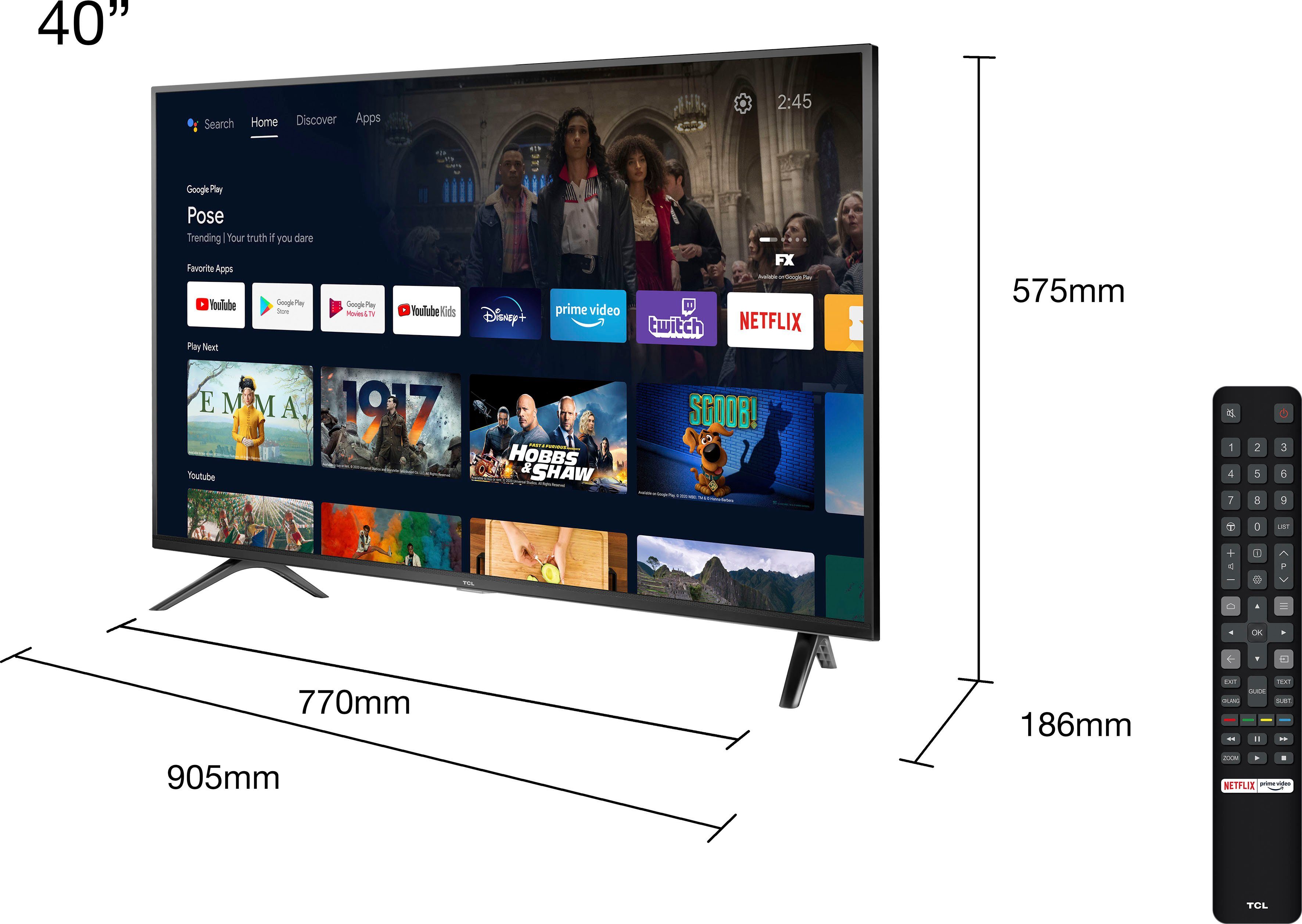 TCL Led-TV 40S5203X2, 100 cm / 40", Full HD, Smart TV - Android TV