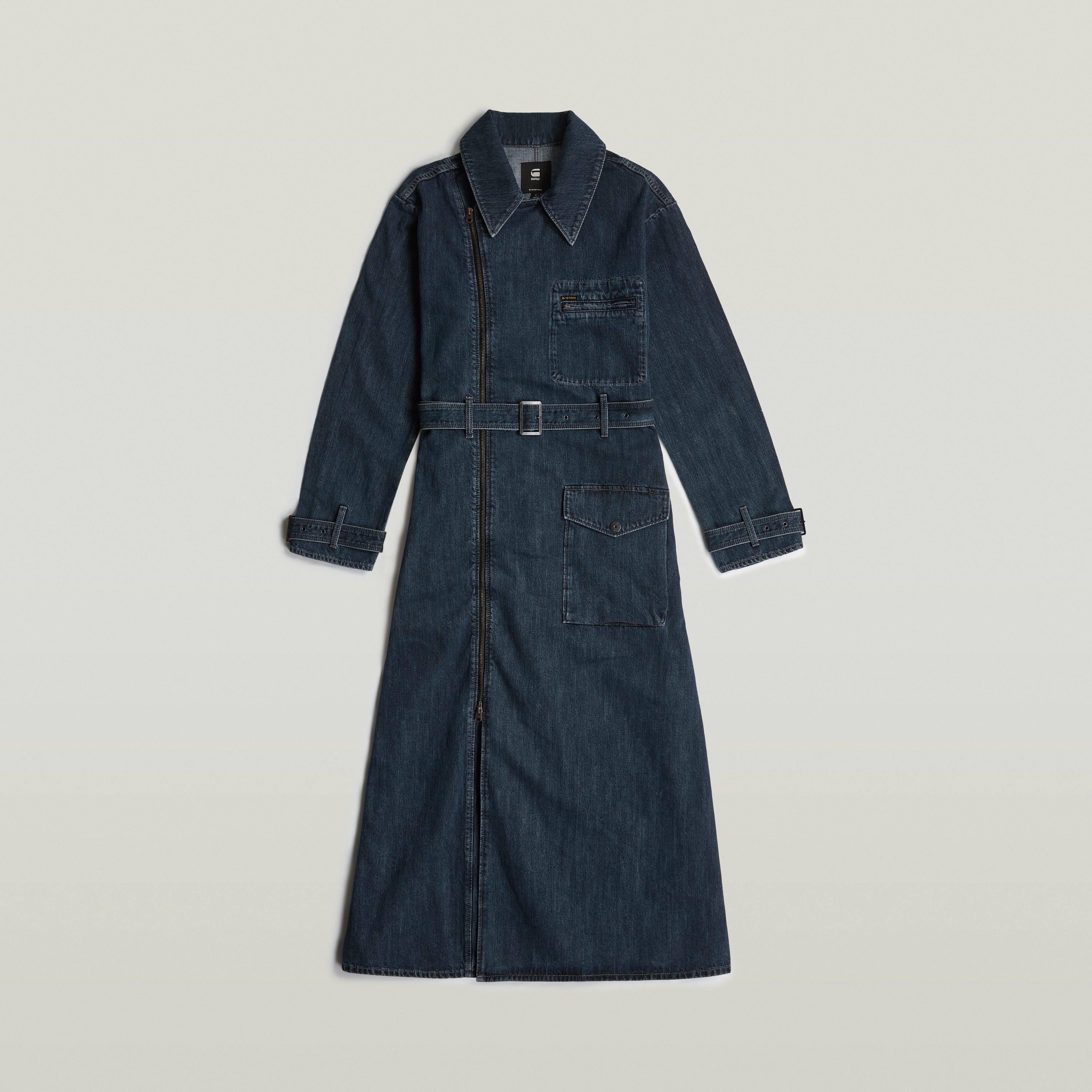 G-Star RAW Bikerjack Long Biker Trench met verstelbaar tailleceintuur