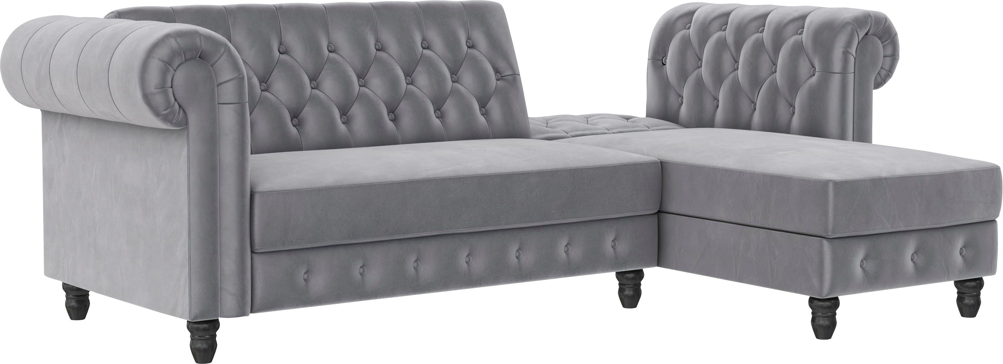 Dorel Home Hoekbank Felix, L-model, 241 cm (ligoppervlak108x195 cm), récamier verwisselbaar,