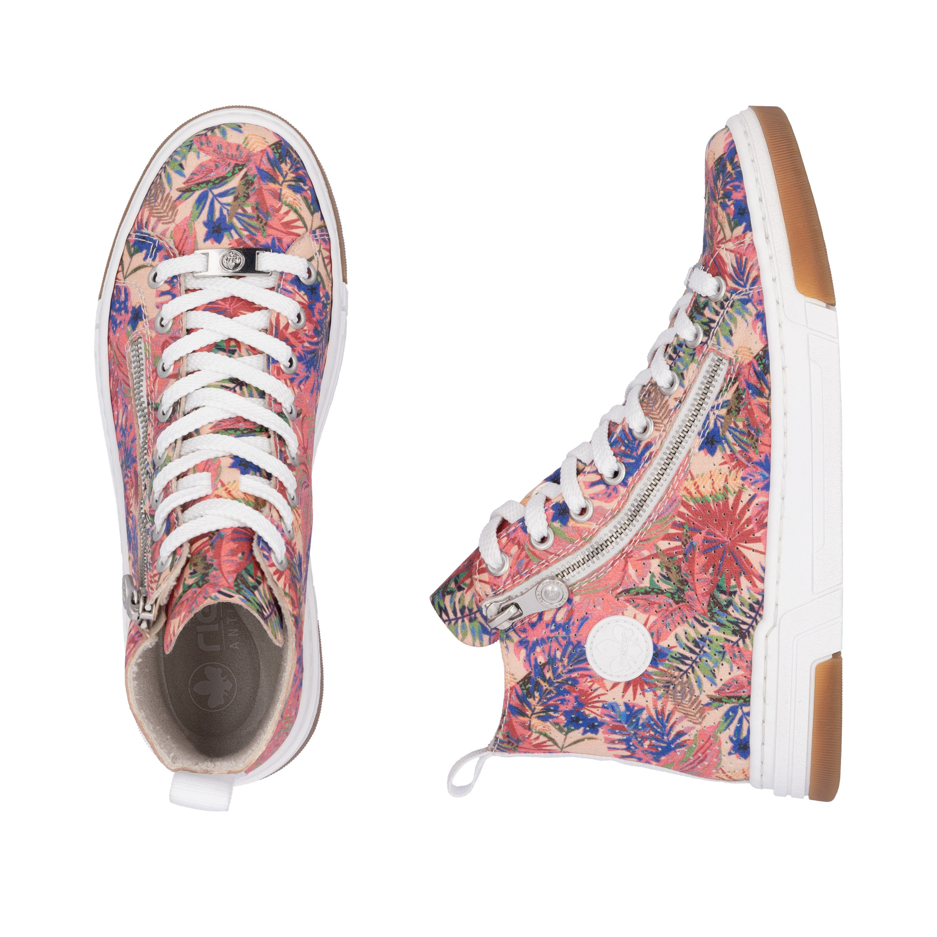 Rieker Sneakers high top sneaker, vrijetijdsschoen, veterschoen met plateauzool