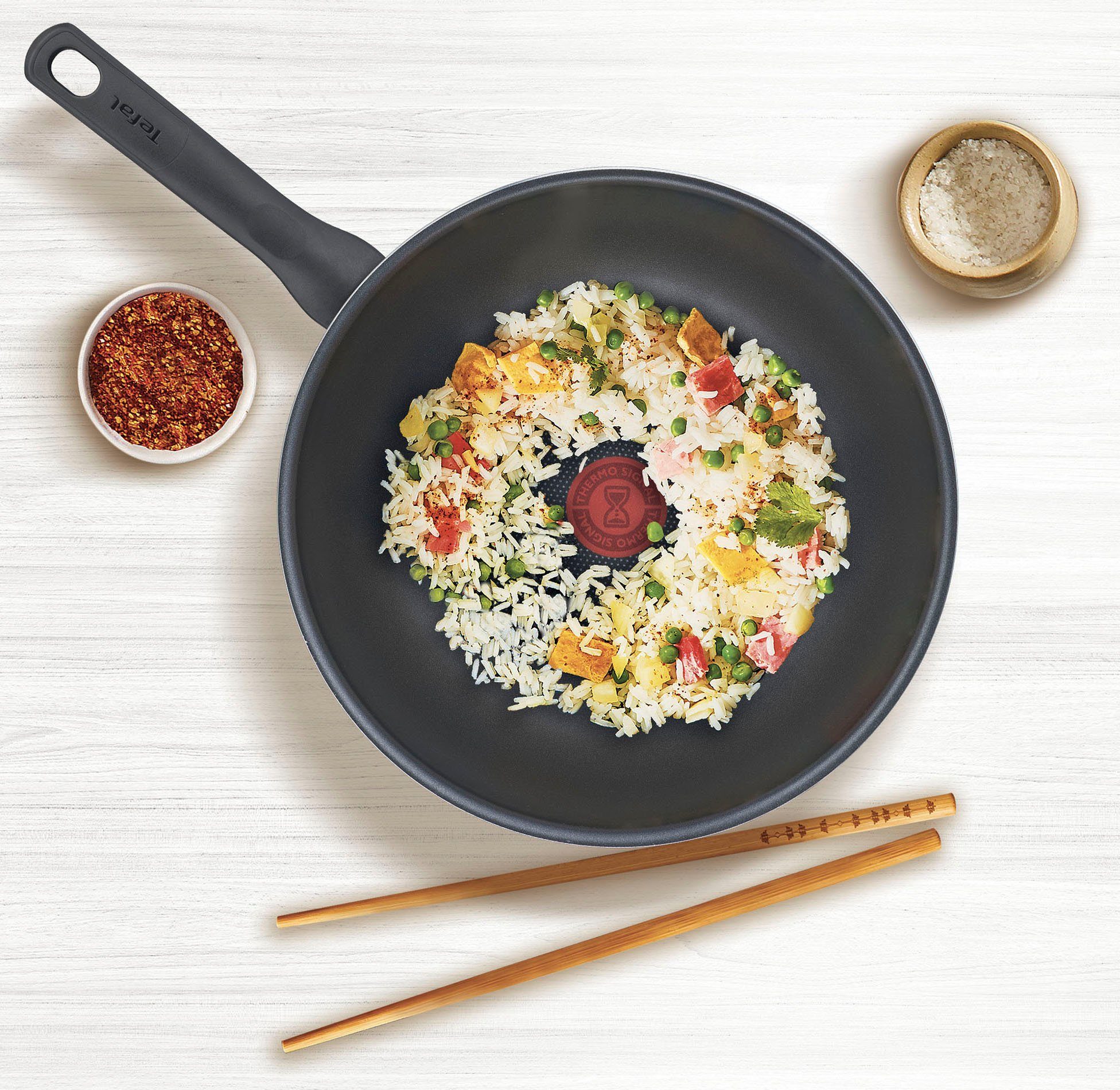 Tefal Wok Day by Day Anti-aanbakcoating, thermo-spot temperatuurindicator, 28 cm
