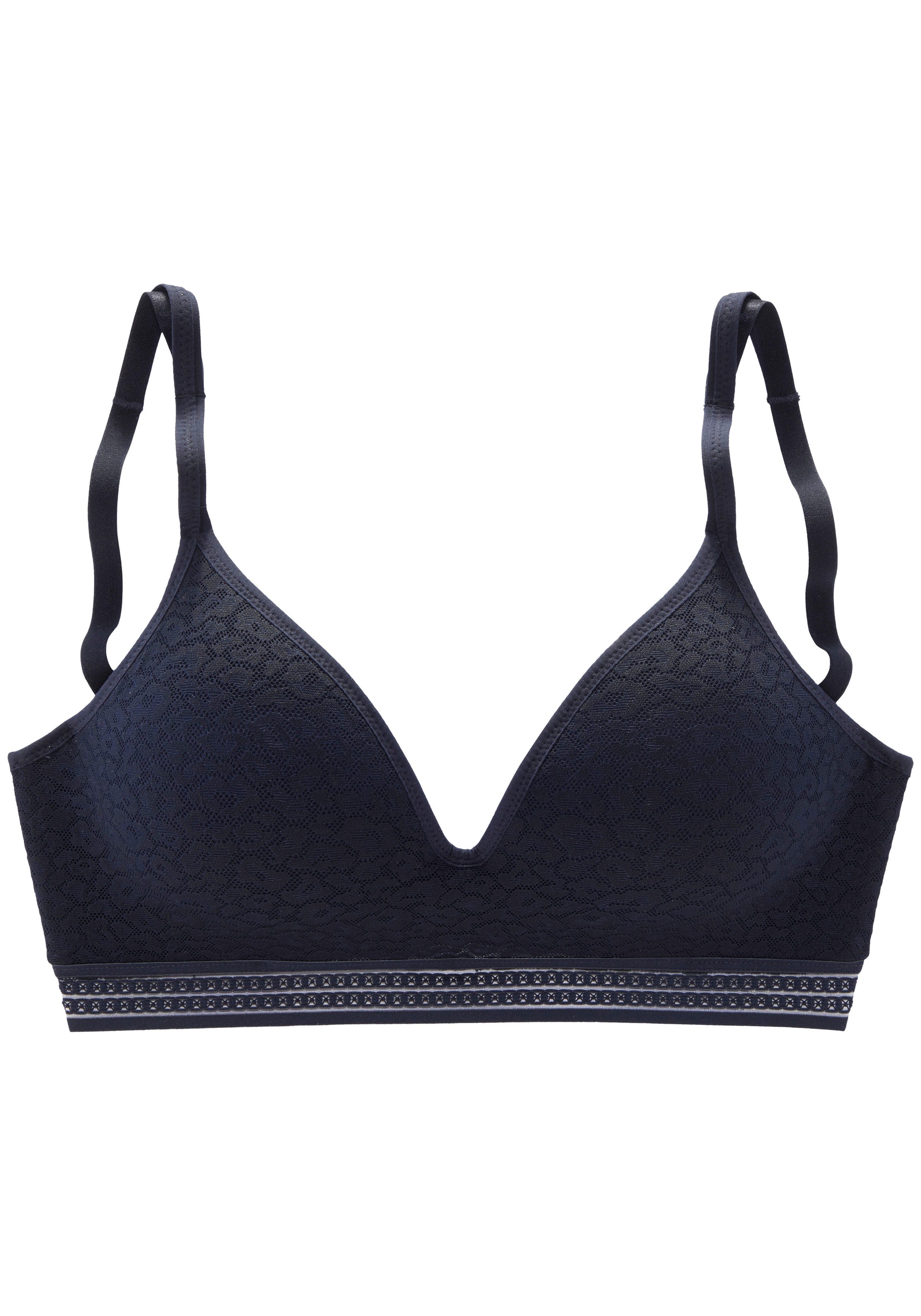 Lascana Bralette-bh Freya zonder beugel met ingebouwd push-up kussen, lingerie dames bralettes maat B B blauw