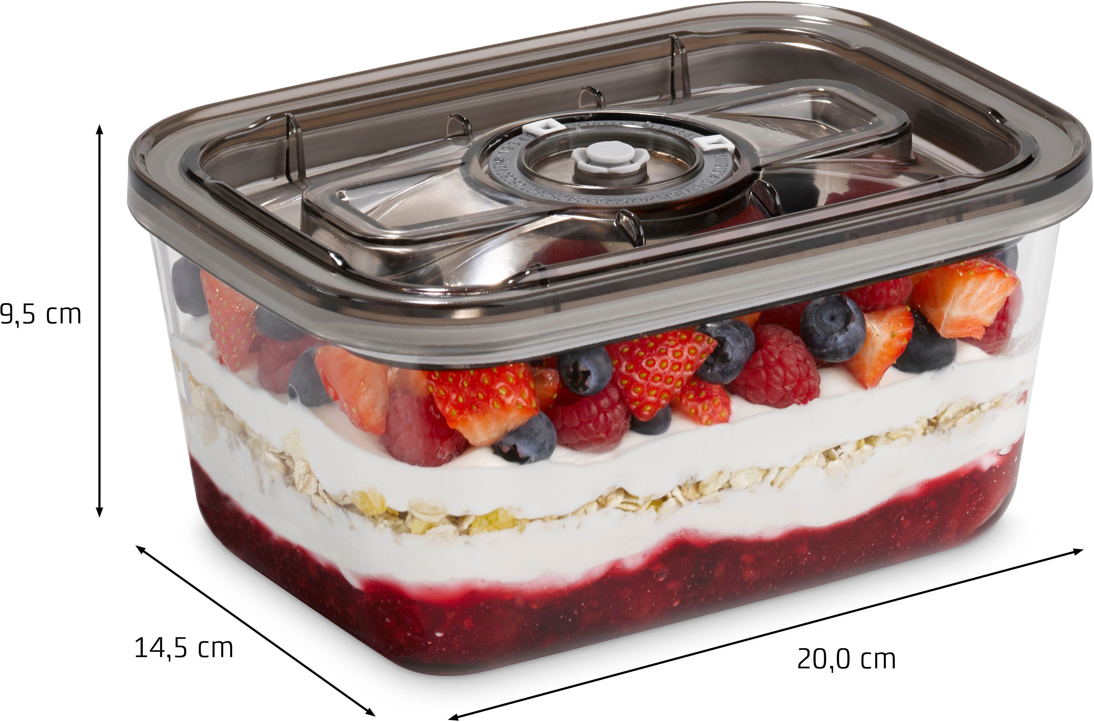 Caso Vacuümdoos 1177 VacuBoxx Eco-Set 3 glazen potten met kunststof deksel (set, 4-delig)