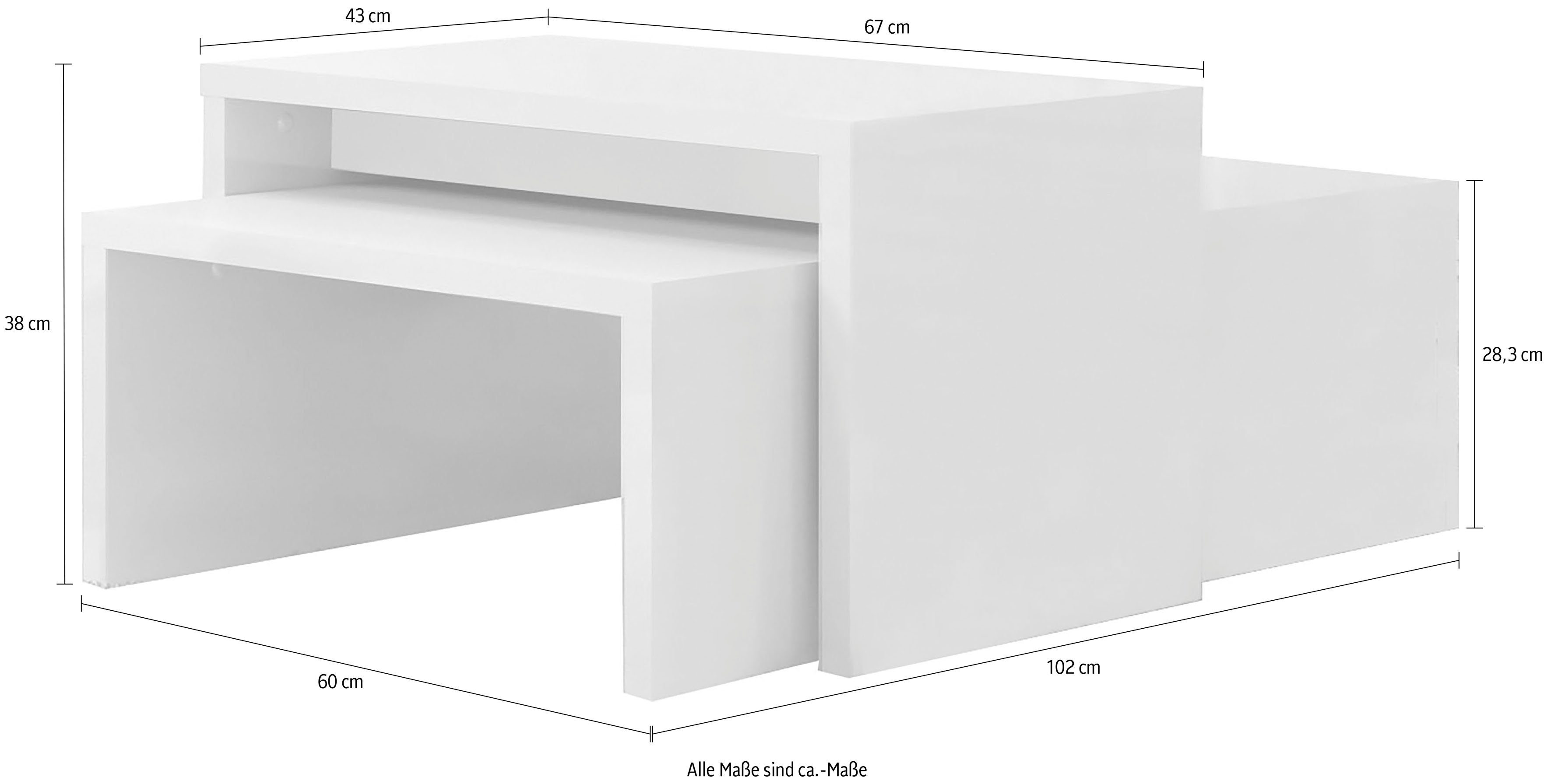 Places of Style Salontafel Piano UV gelakt, set van 2