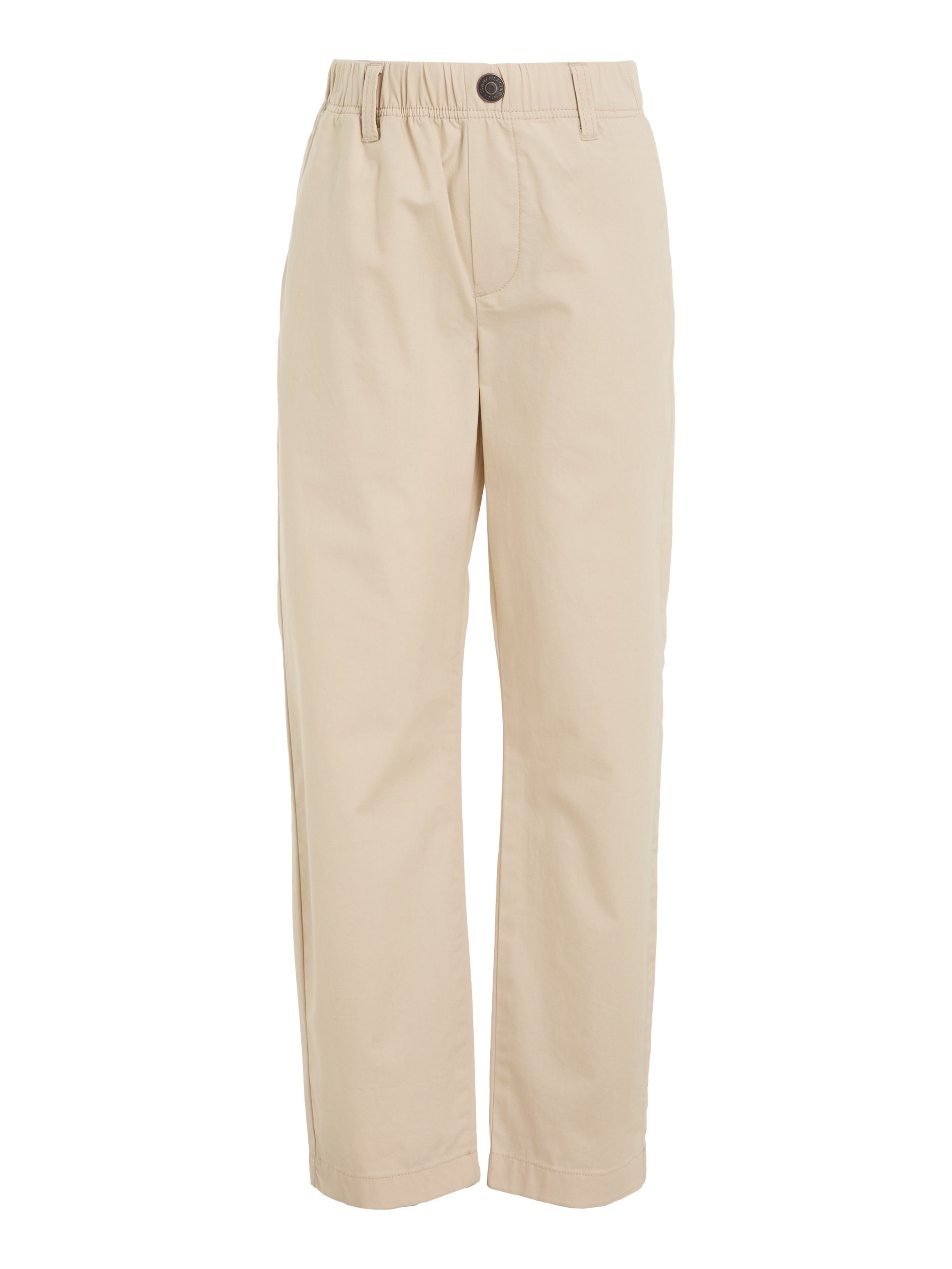 Tommy Hilfiger Comfortbroek POPLIN LONG PANTS Baby tot 2 jaar, tailleband met elastiek