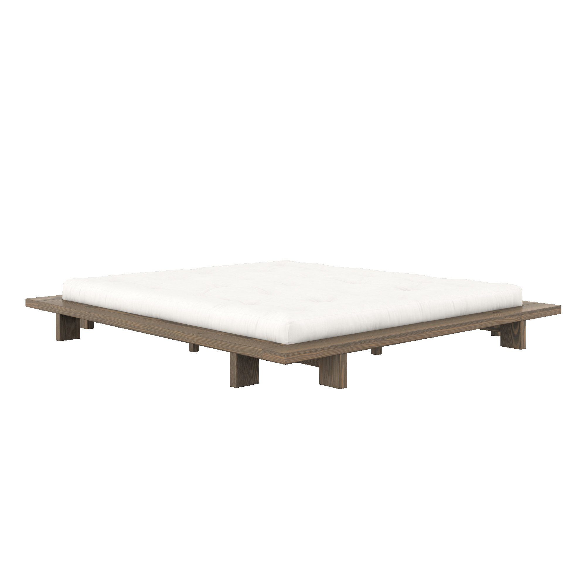 Karup Bedframe JAPAN BED grondbed, houten frame, futonbed, jeugdbed, houten bed Massief houten bed met lattenbodem, massief grenen, bed zonder hoofdeinde