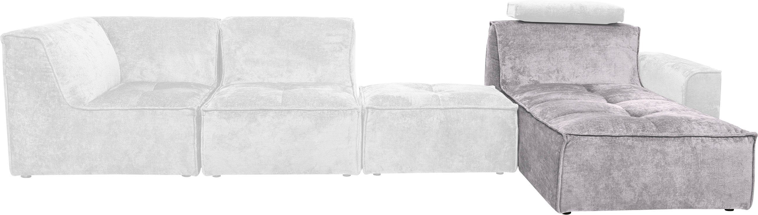 RAUM.ID Sofaelement Monolid kan worden gebruikt als module of afzonderlijk, bekleding in teddy-look (1 stuk)