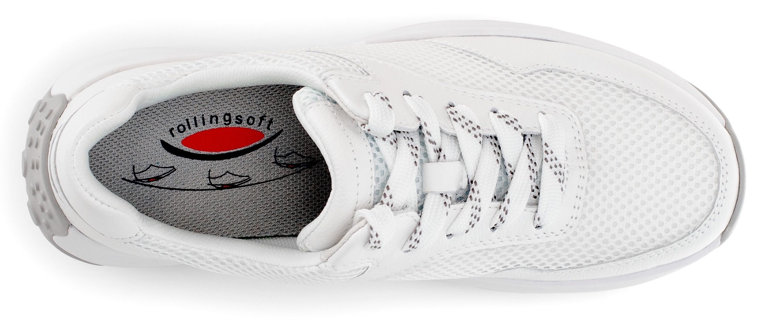Gabor Rollingsoft Sneakers met sleehak , vrijetijdsschoen, lage schoen, veterschoen met label op de hiel