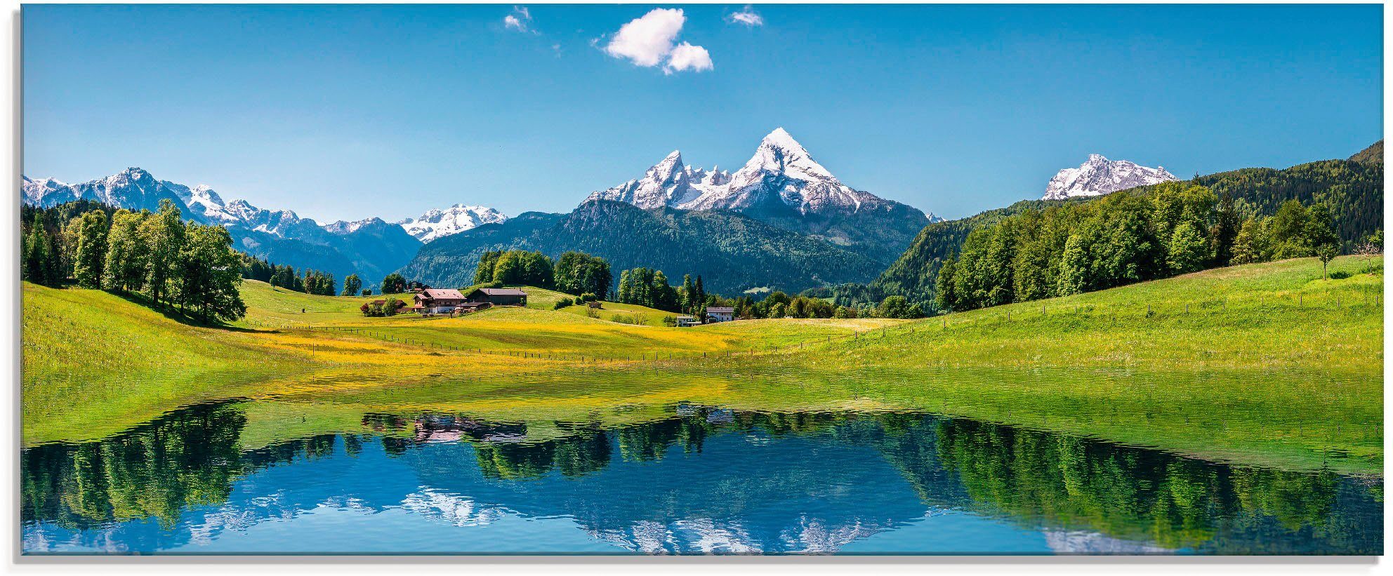 Artland Print op glas Landschap in de Alpen