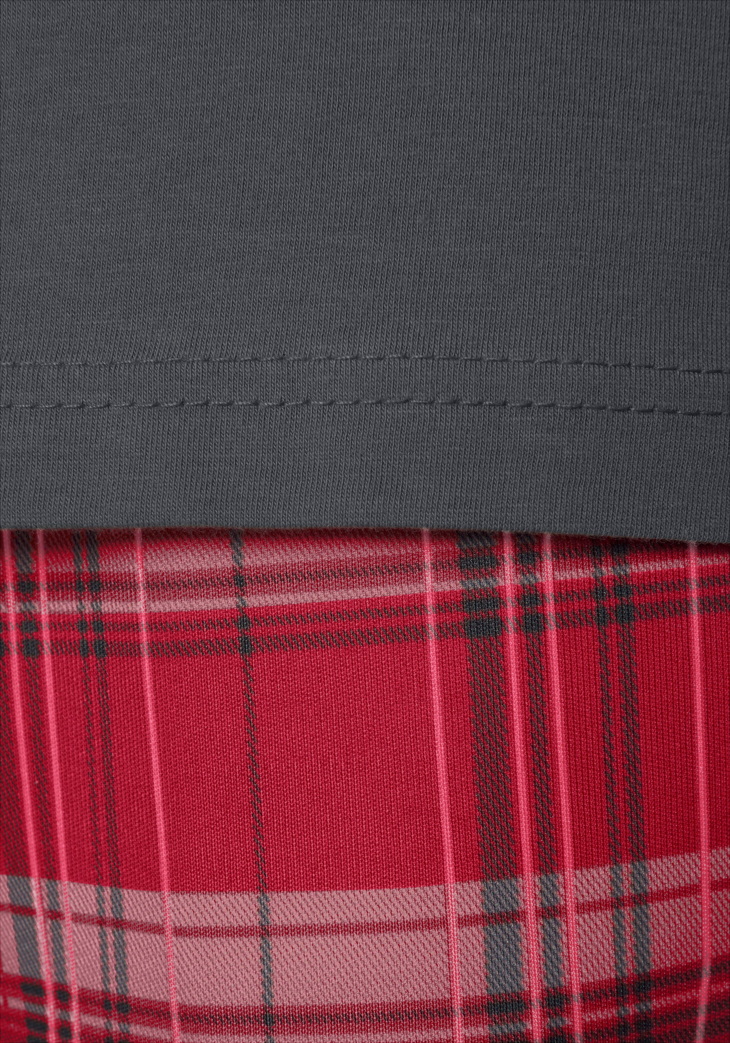 H.I.S Pyjama met geruite pyjamabroek (2-delig, 1 stuk)
