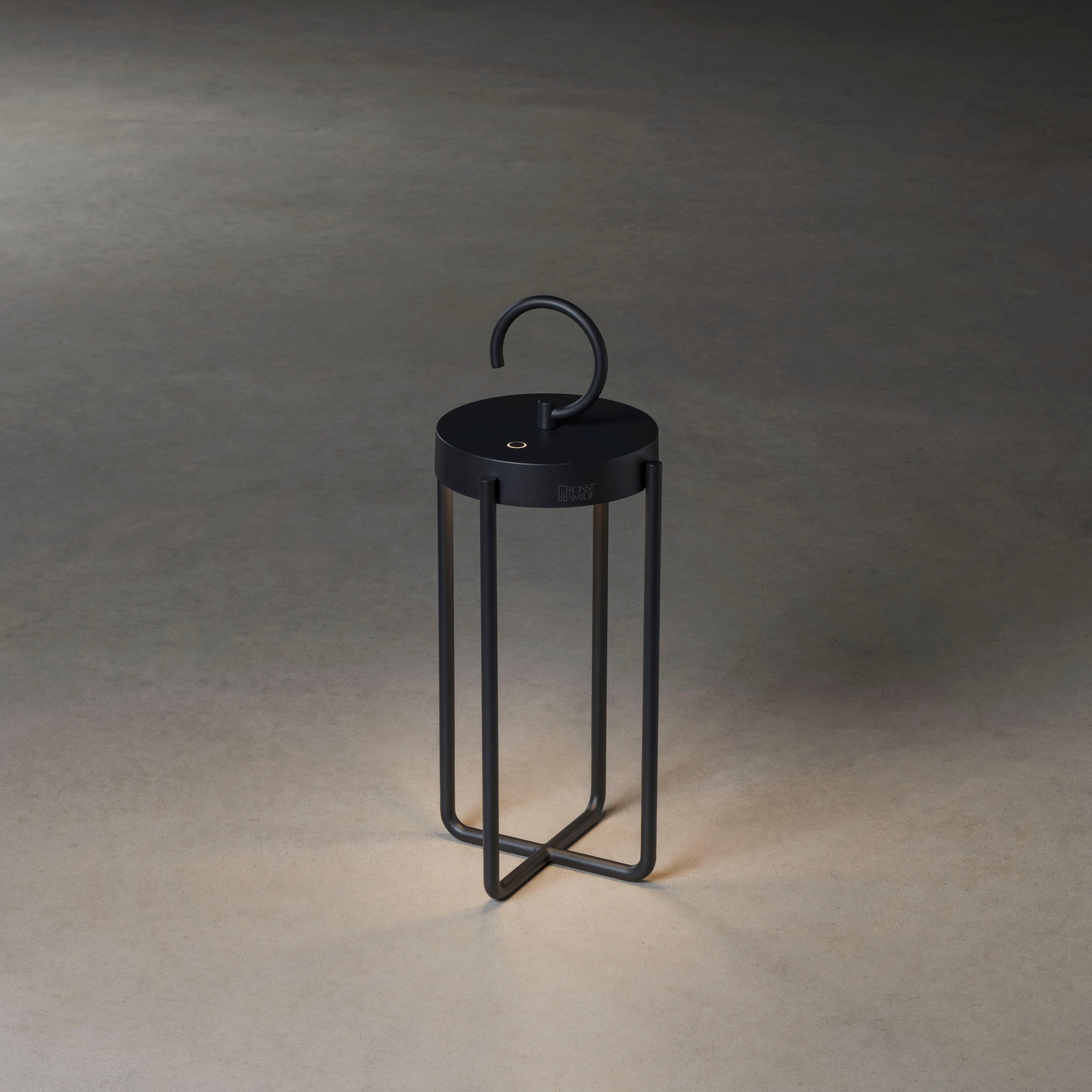 KONSTSMIDE Led lantaarn Manorola Manorola LED USB-lantaarn klein zwart, dimbaar 2700K/3000K (2 stuks)