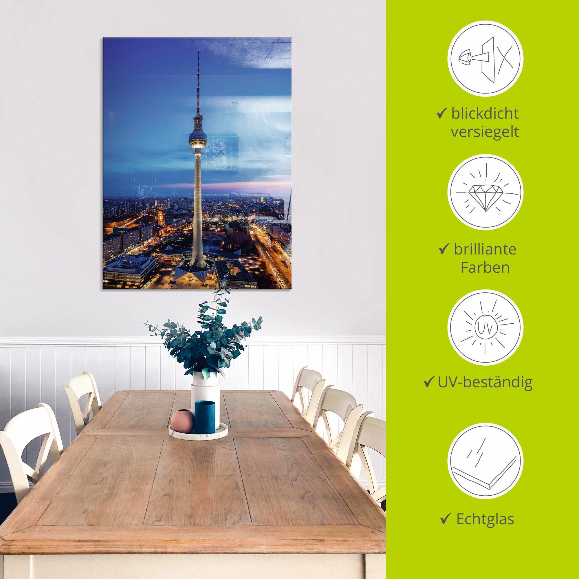 Artland Print op glas Berlijn televisietoren