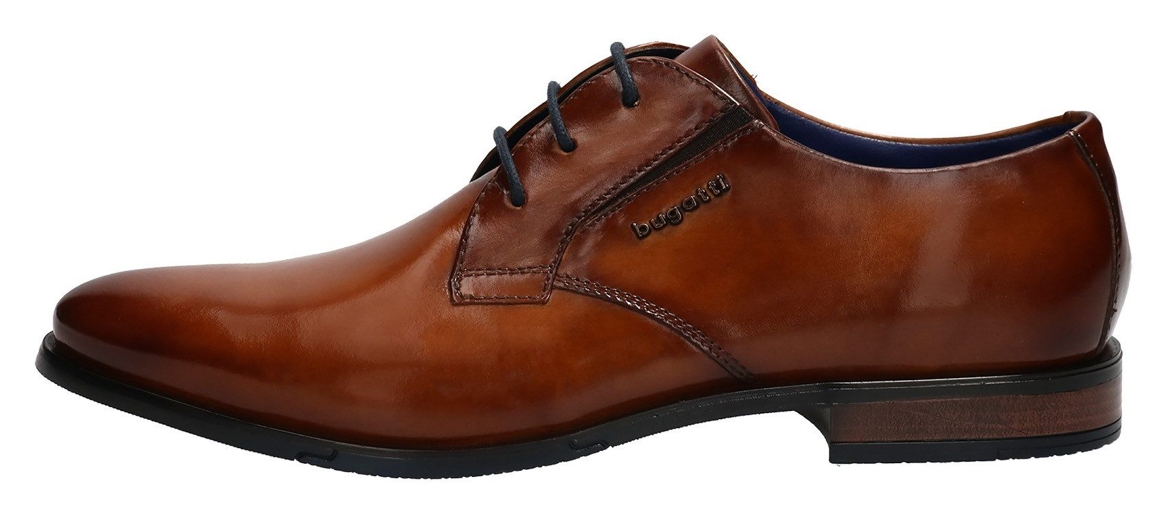 Bugatti Veterschoenen , blokhak, business schoen, avondschoen, feestelijke schoen met print