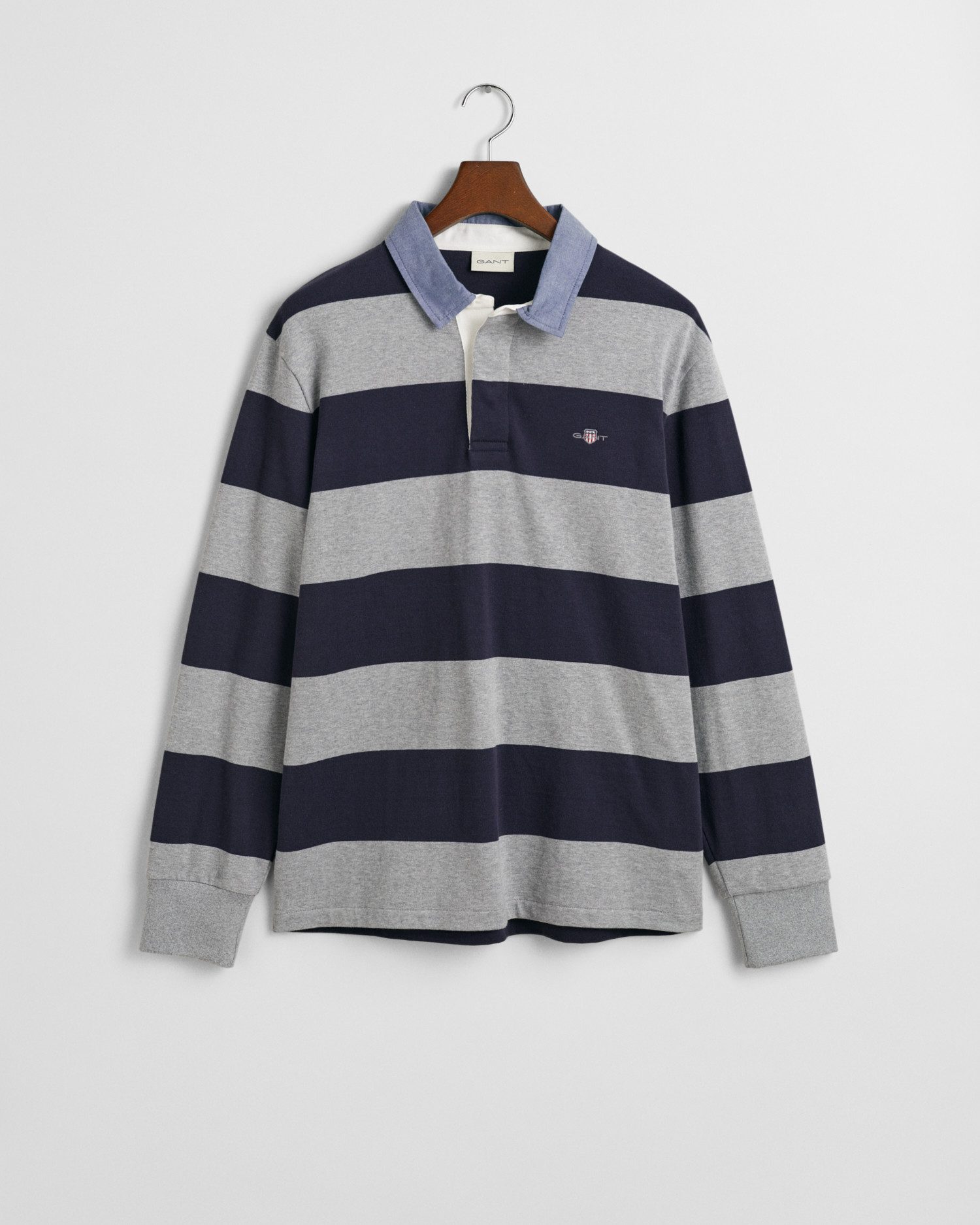 Gant Poloshirt met lange mouwen REG CHAMBRAY STRIPE HEAVY RUGGER
