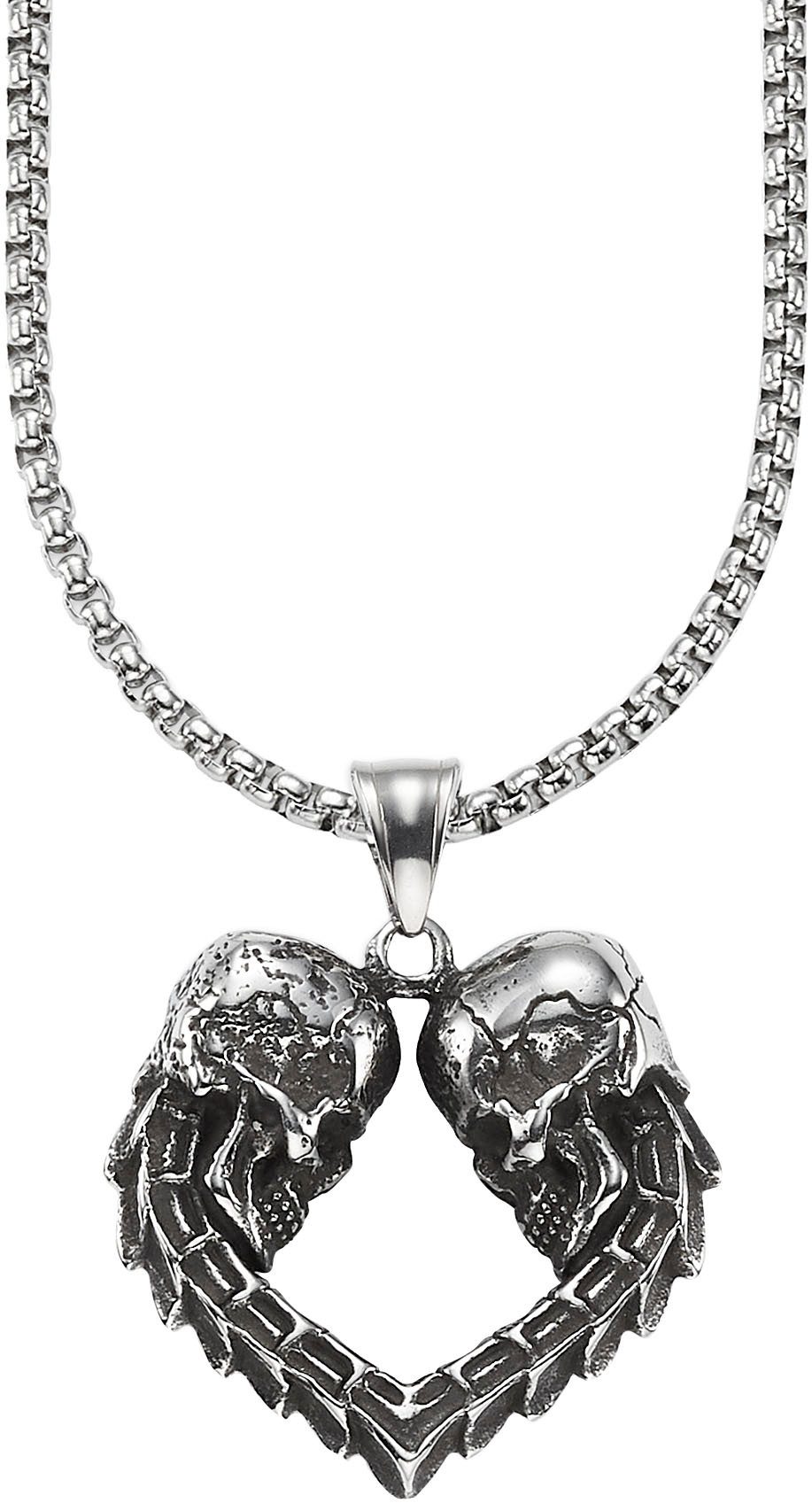 Bruno Banani Ketting met hanger Sieraad Geschenk Venezia Gotisch Hart Doodshoofd, B4117N/20/00/55