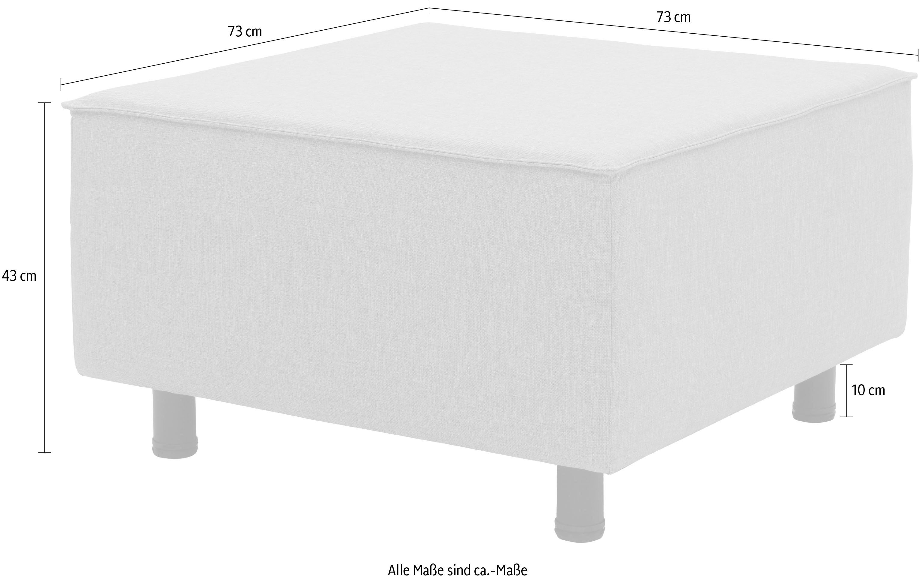 DOMO collection Hocker Sonna, individueel uitbreidbaar Polsterhocker voor terras, tuin en balkon, speciaal voor buiten